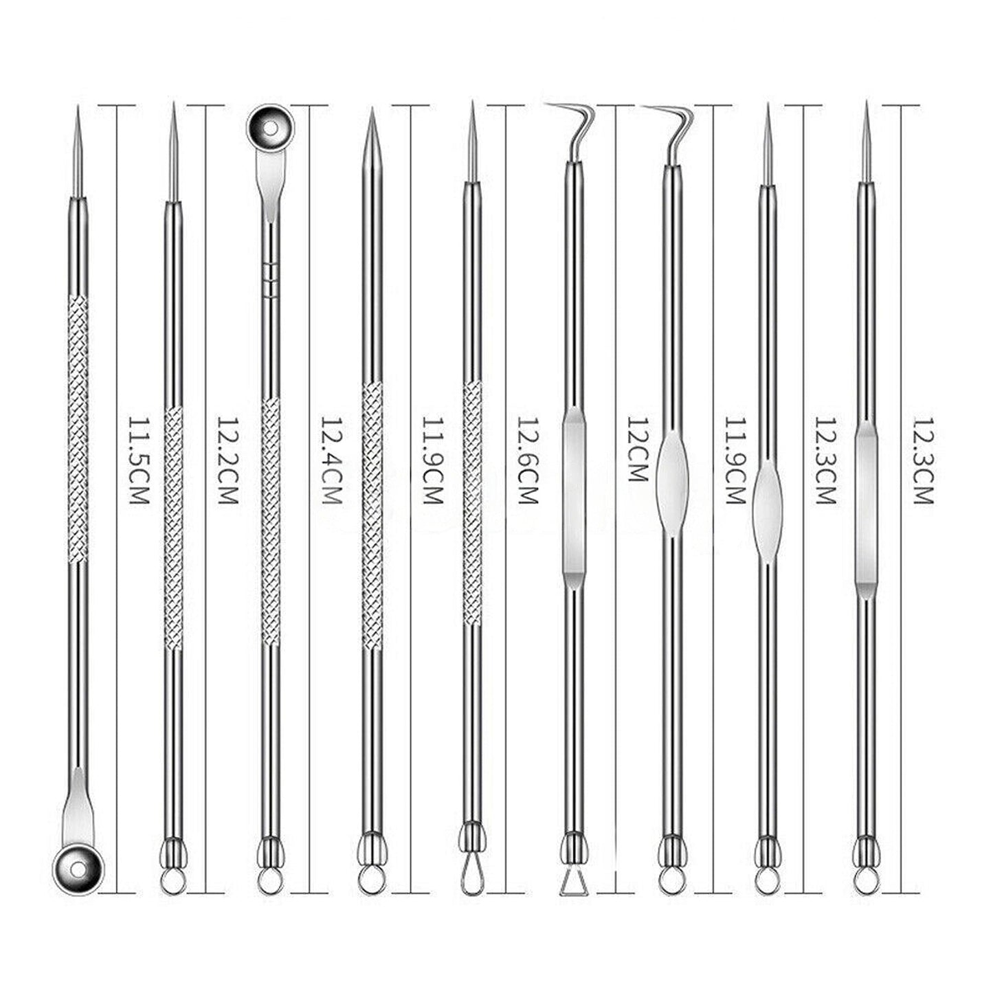 9pcs Comedone Extractor Tool Kit Blackhead Pimple Spot Remover