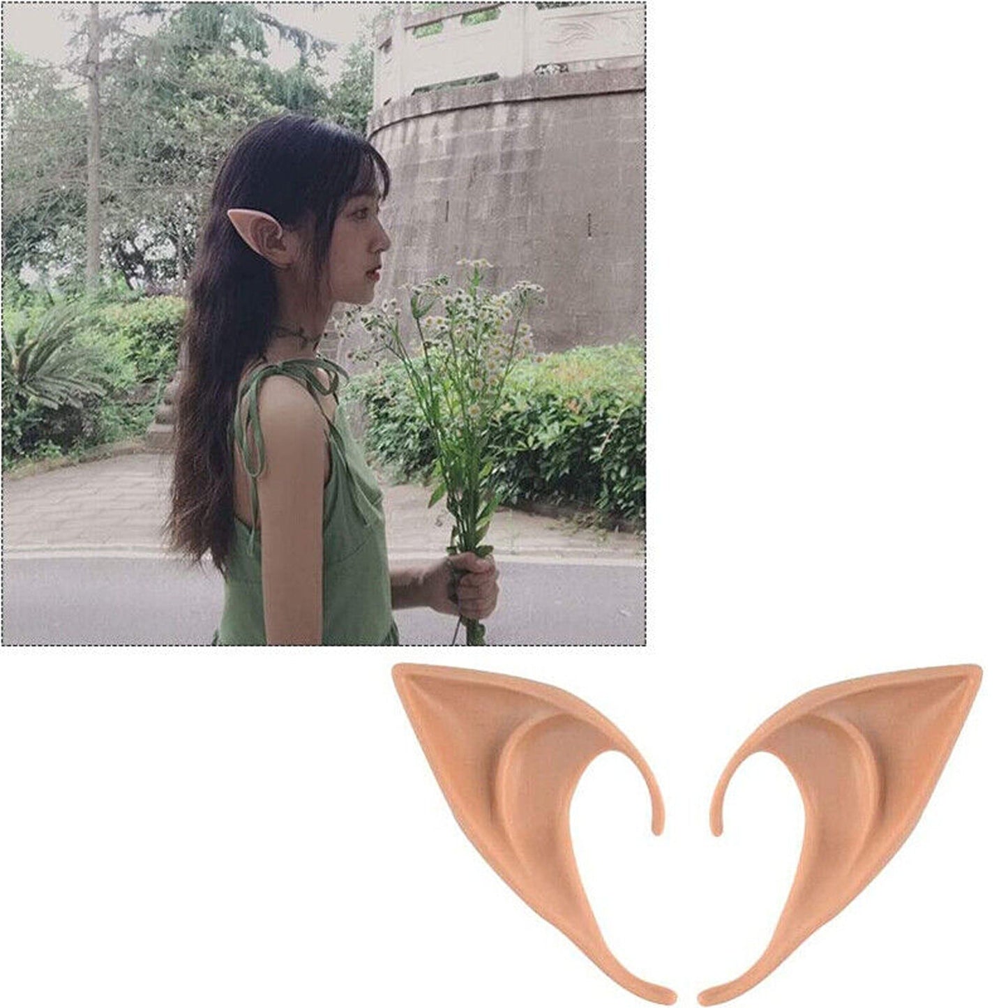 1pair Cosplay Rubber Elf Ears Fairy Pixie Style for Halloween