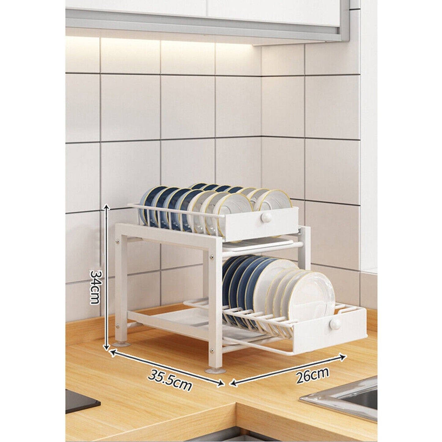 Stainless Steel 2 Tier Pantry and Kitchen Organizer