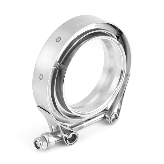 2pcs Stainless Steel Exhaust Pipe V-Band Clamp and Flange Set