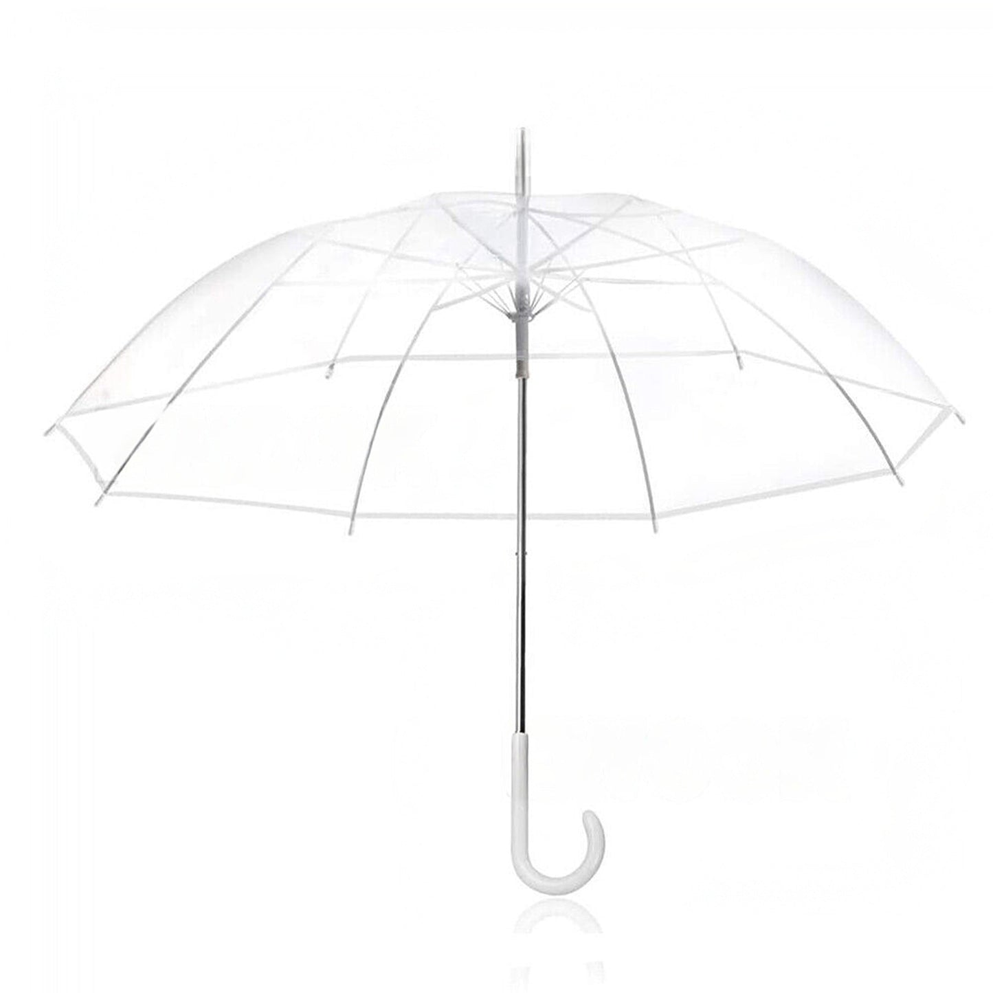 Transparent Dome Umbrella with Clear Handle Semi-Automatic Waterproof