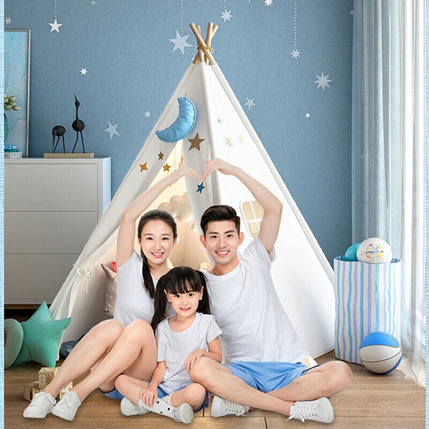 110cm Indoor Outdoor Castle Cubby Playhouse Play Teepee Kids Tent
