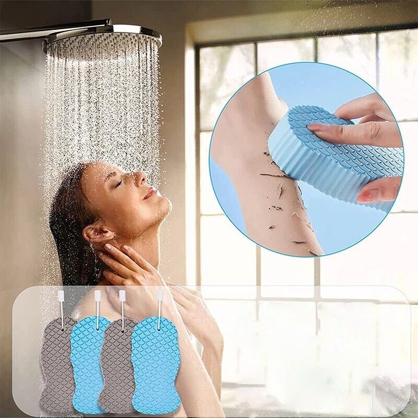 Super Soft Exfoliating Bath and Body Shower Sponge with Hook