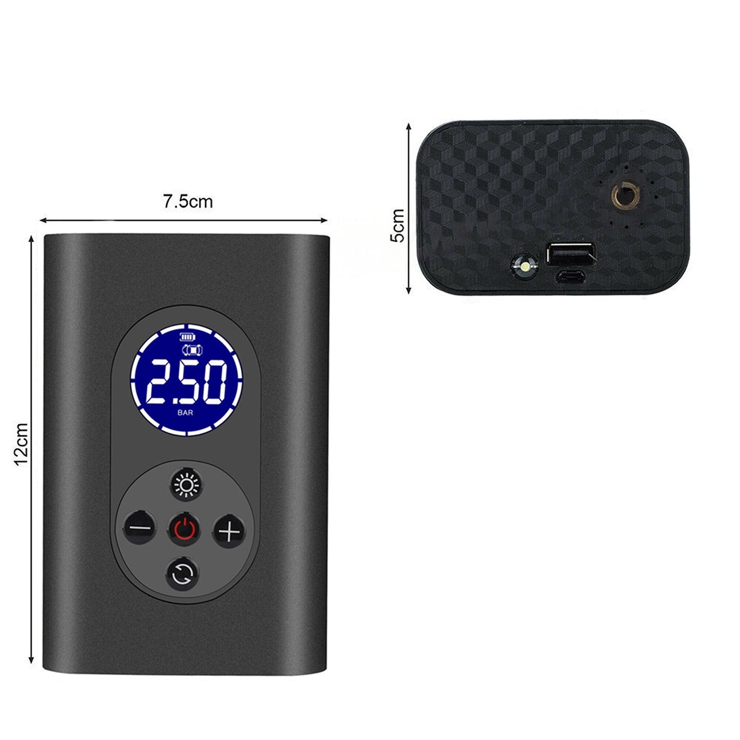 Portable Electric Tire Inflator Cordless Car Tyre Air Pump with USB