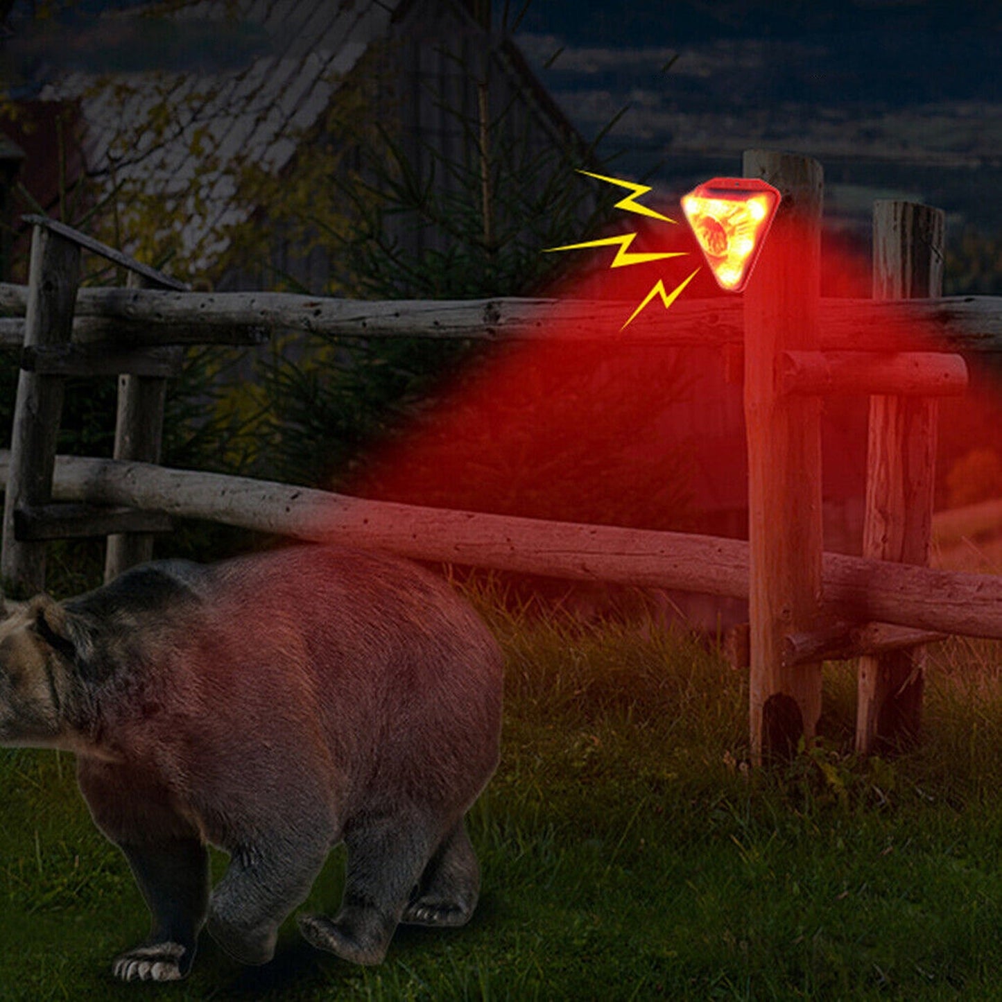 Solar Powered 129db Alarm Warning Light with Motion Sensor and Strobe