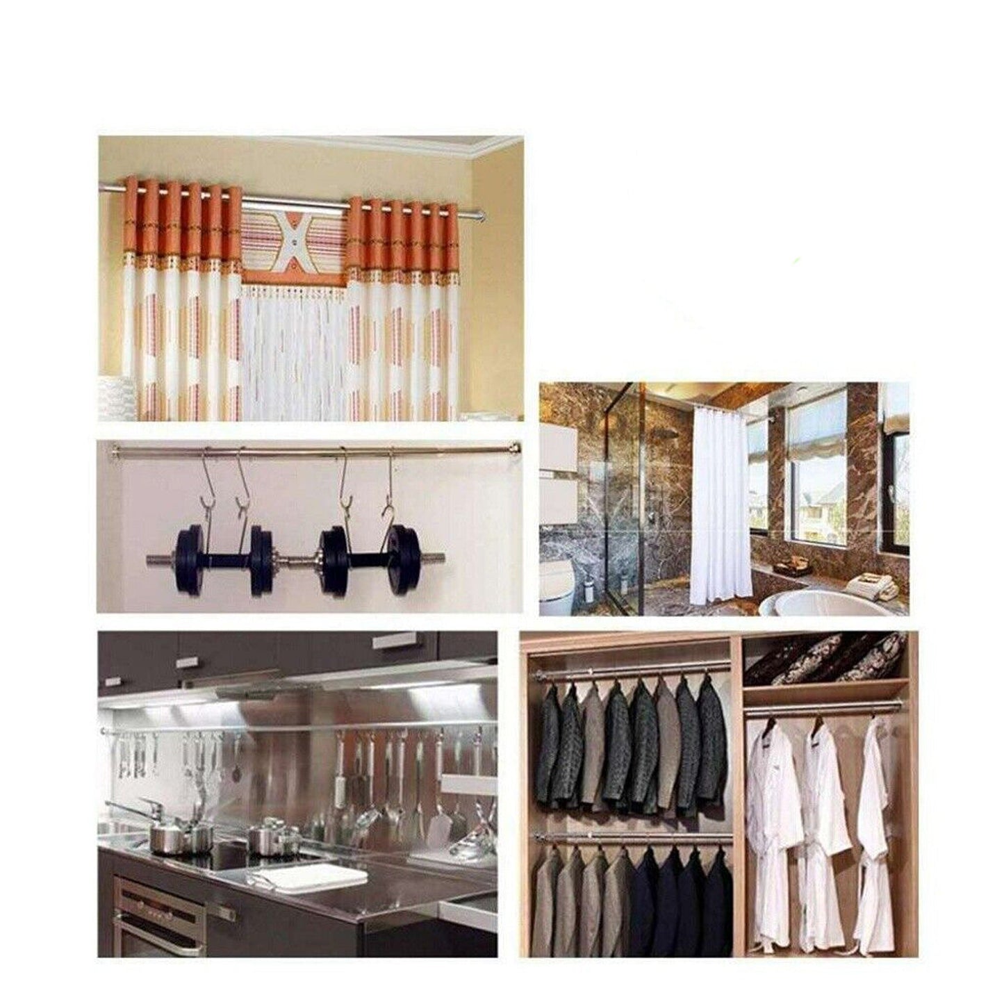 Adjustable Stainless Steel Shower Curtain Rod