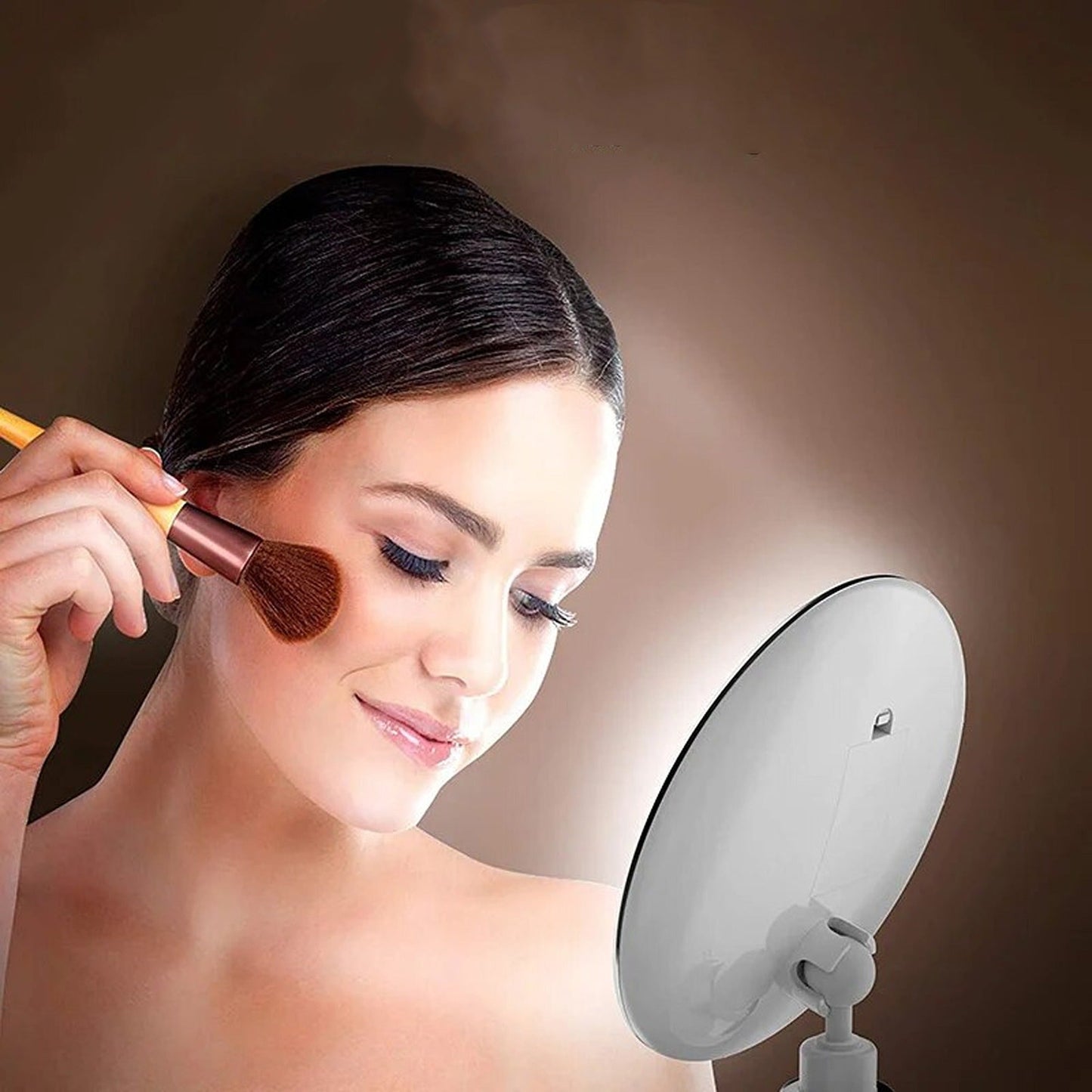 Lighted Magnifying Cosmetic Makeup Mirror Battery Operated 360 Spin