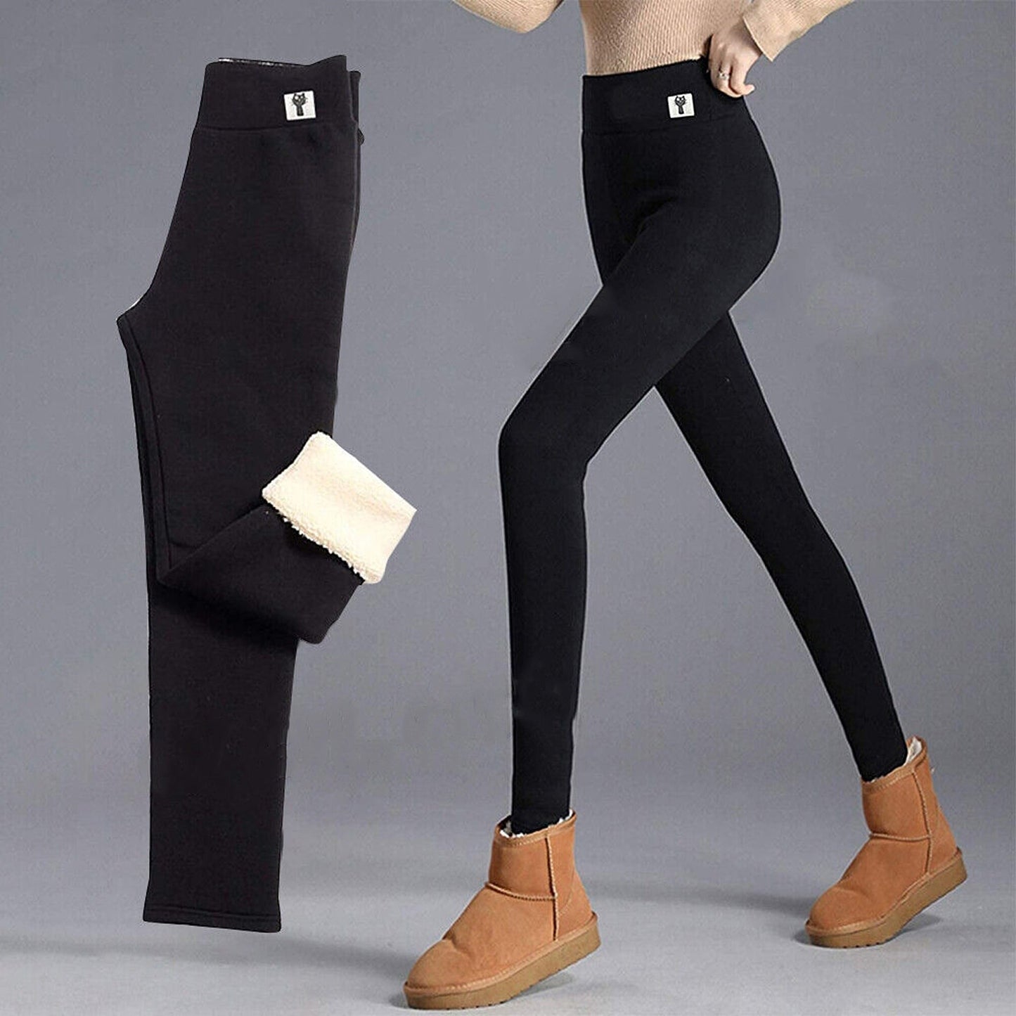 Thermal Fleece Leggings for Women Winter Thick Warm Stretchy Pants