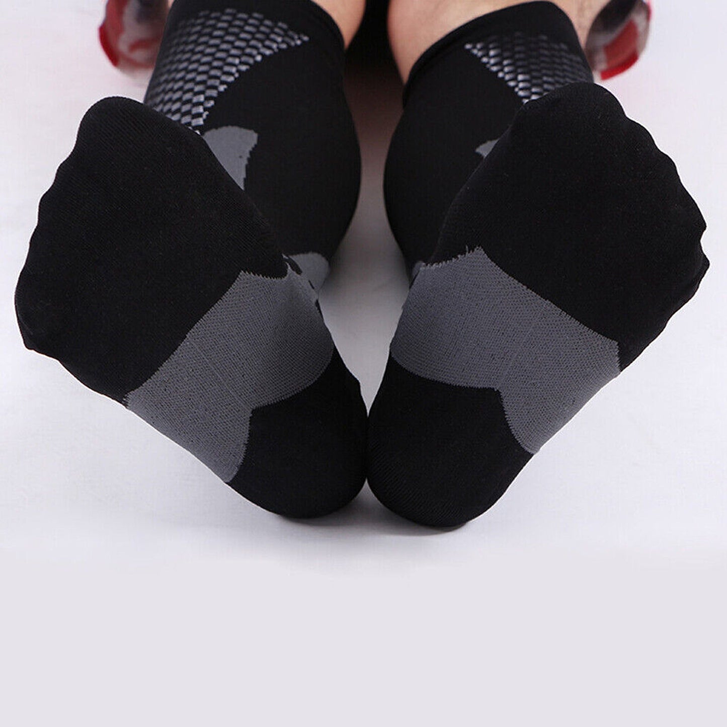 Black Compression Socks with Copper Stockings Travel and Running Unisex