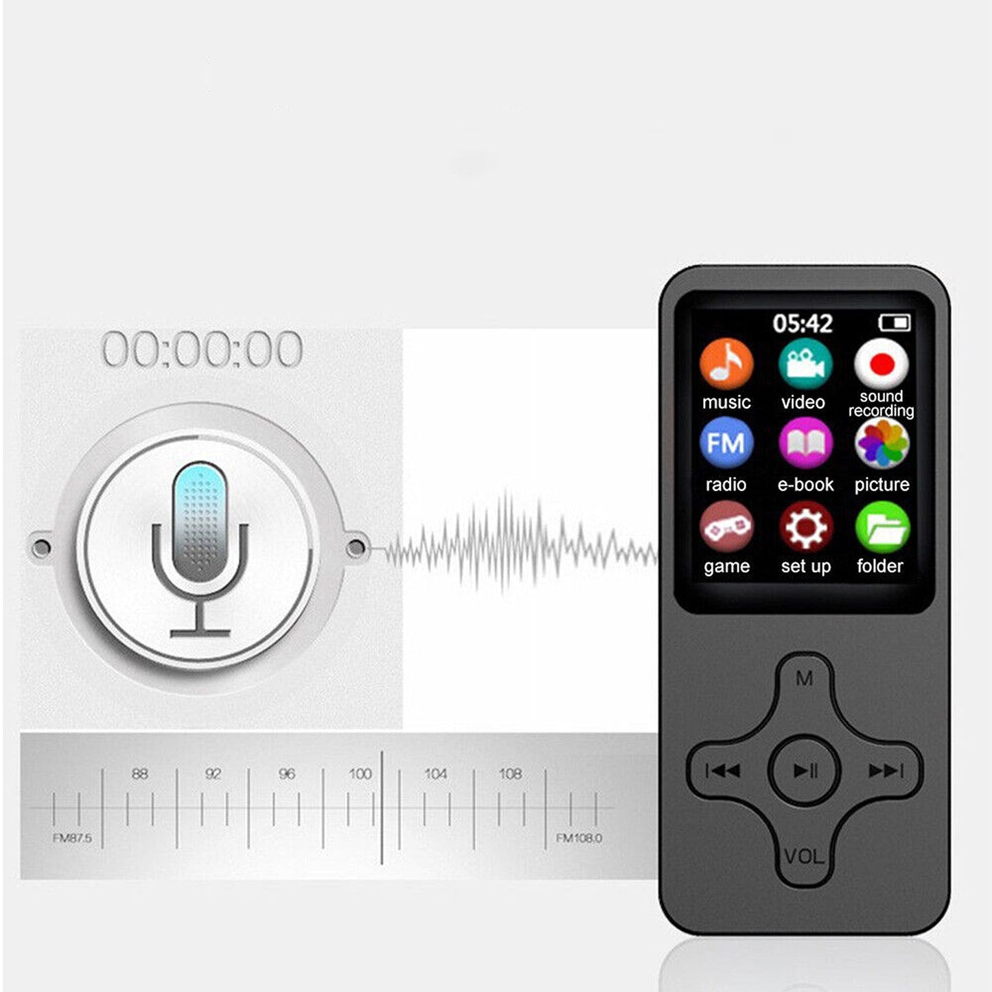 32gb MP3 MP4 Music Player 1.8in Screen with Radio and Voice Recorder