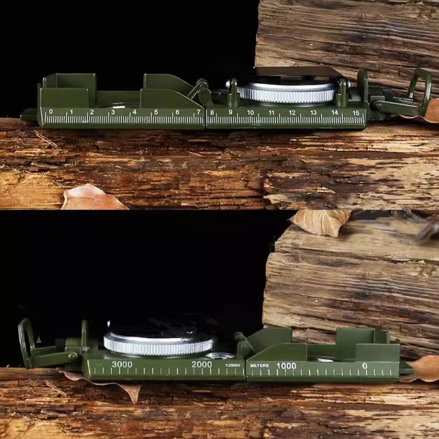 Outdoor Army Metal Sighting Clinometer Compass for Hiking and Survival