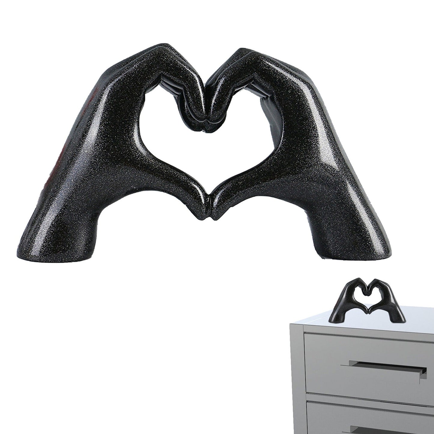 Nordic Style Resin Heart Gesture Hand Sculpture for Desktop Decor