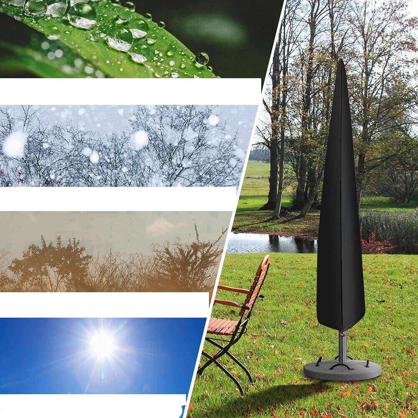 3 Sizes Outdoor Garden Cantilever Parasol Umbrella Cover