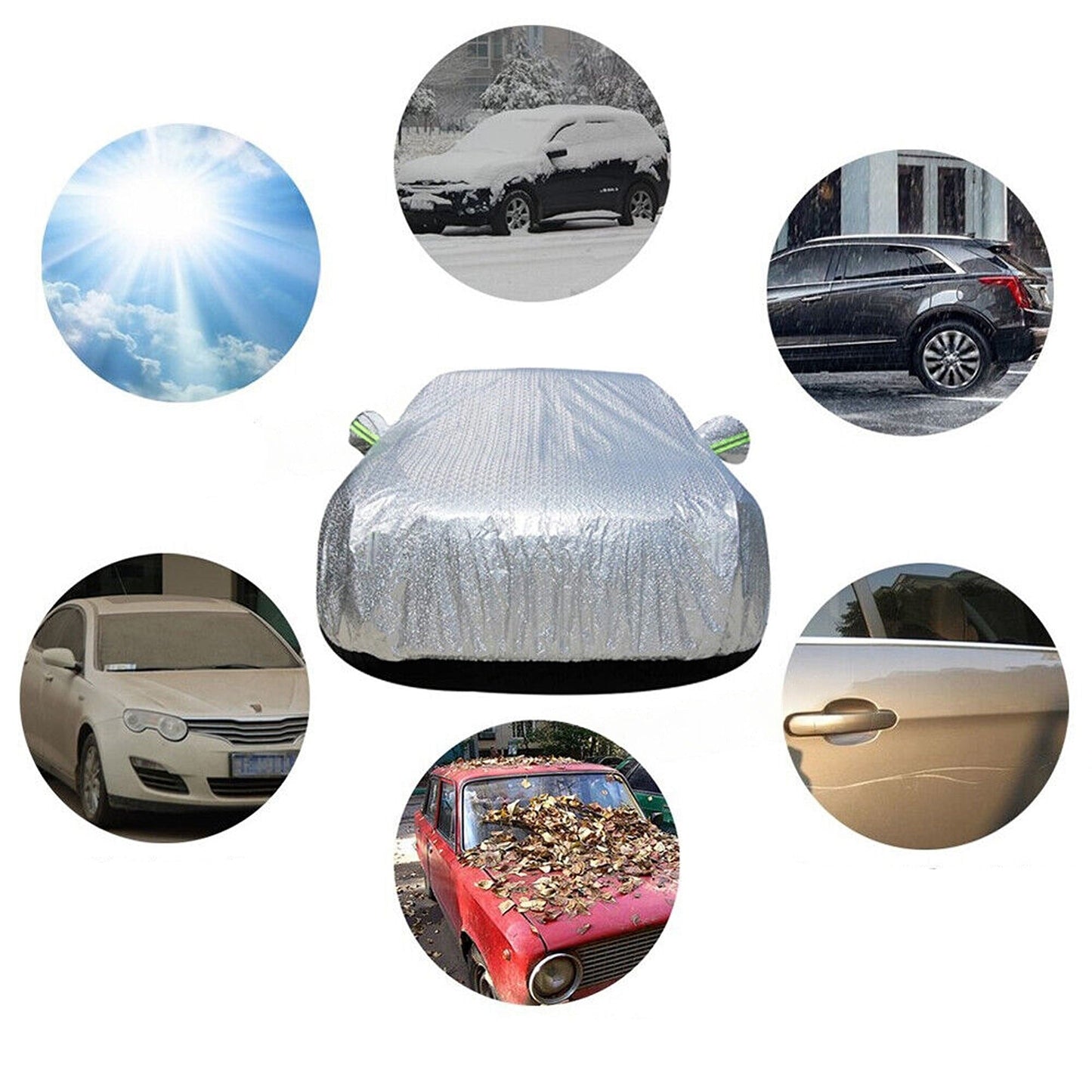 Double Thick Waterproof Outdoor Car Cover Large Aluminum 3XXL