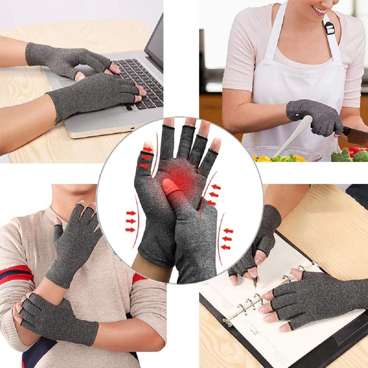 Compression Arthritis Gloves Wrist Hand Brace Finger Support