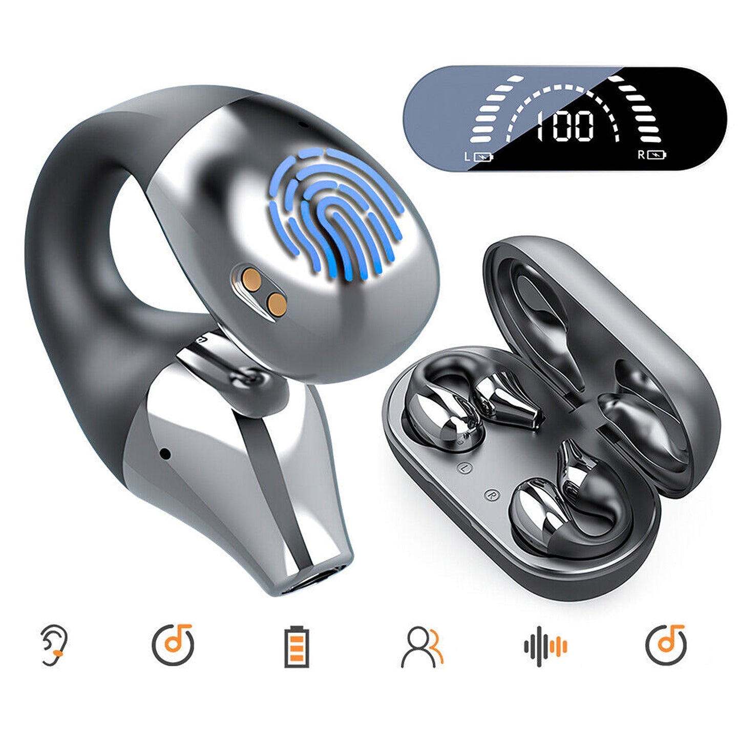 Bone Conduction Bluetooth Wireless Headphones Sports Headsets