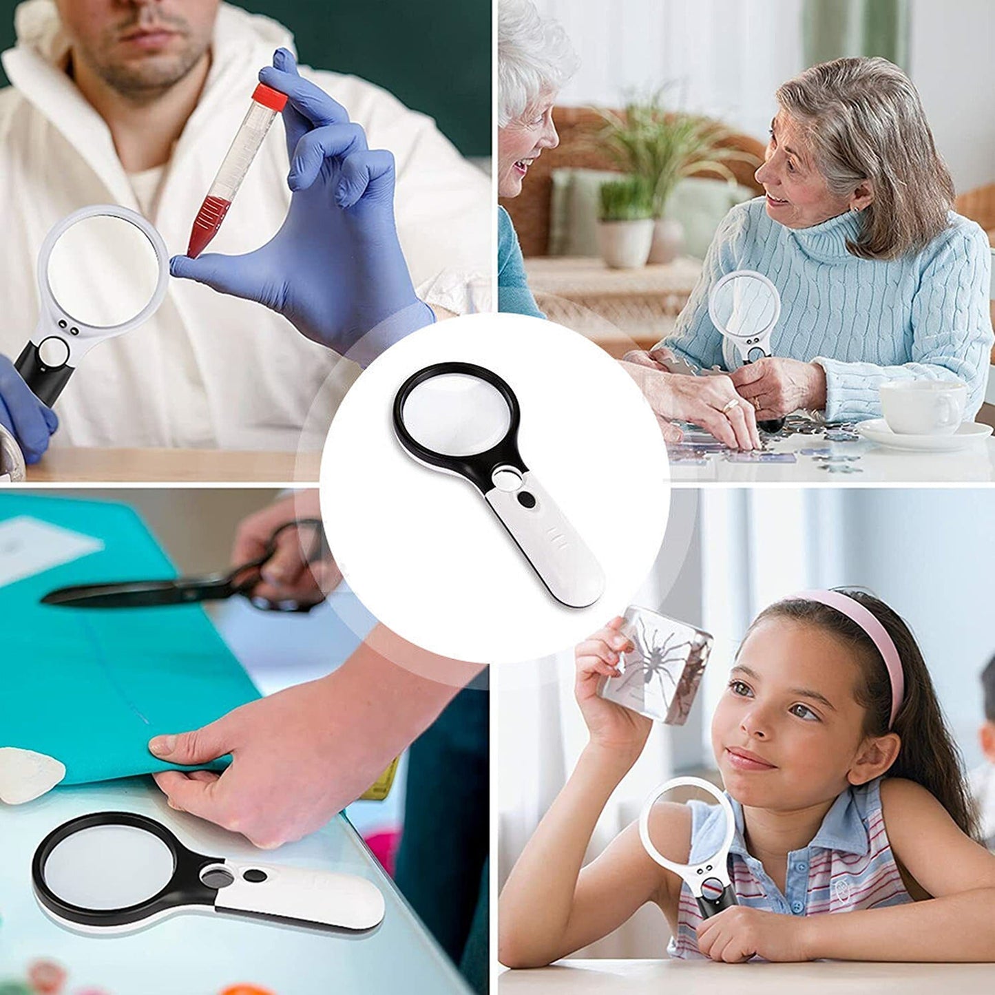 Magnifying Glass Handheld LED Illuminated 45X High Power