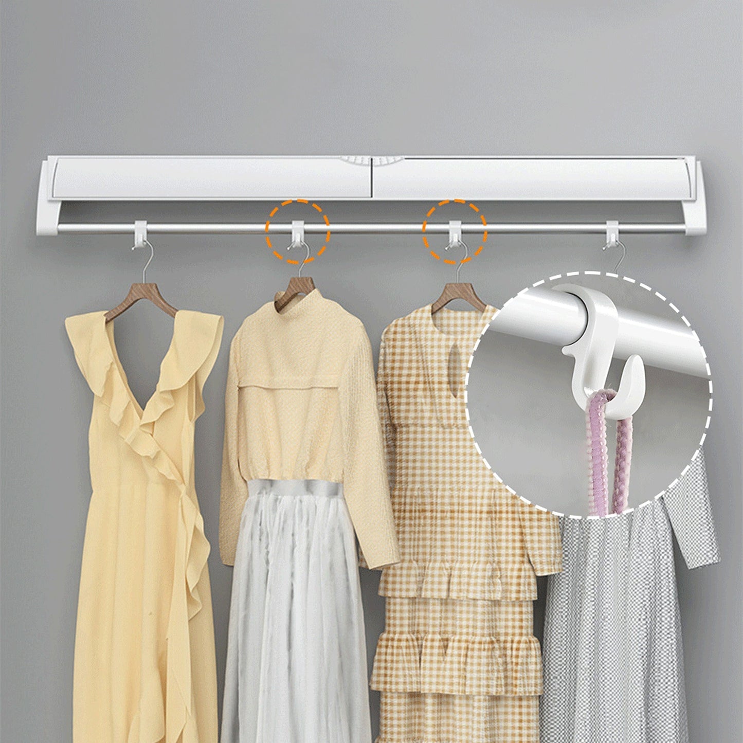 Wall-Mounted Laundry Drying Rack Foldable Clothes Airer for Indoor Outdoor