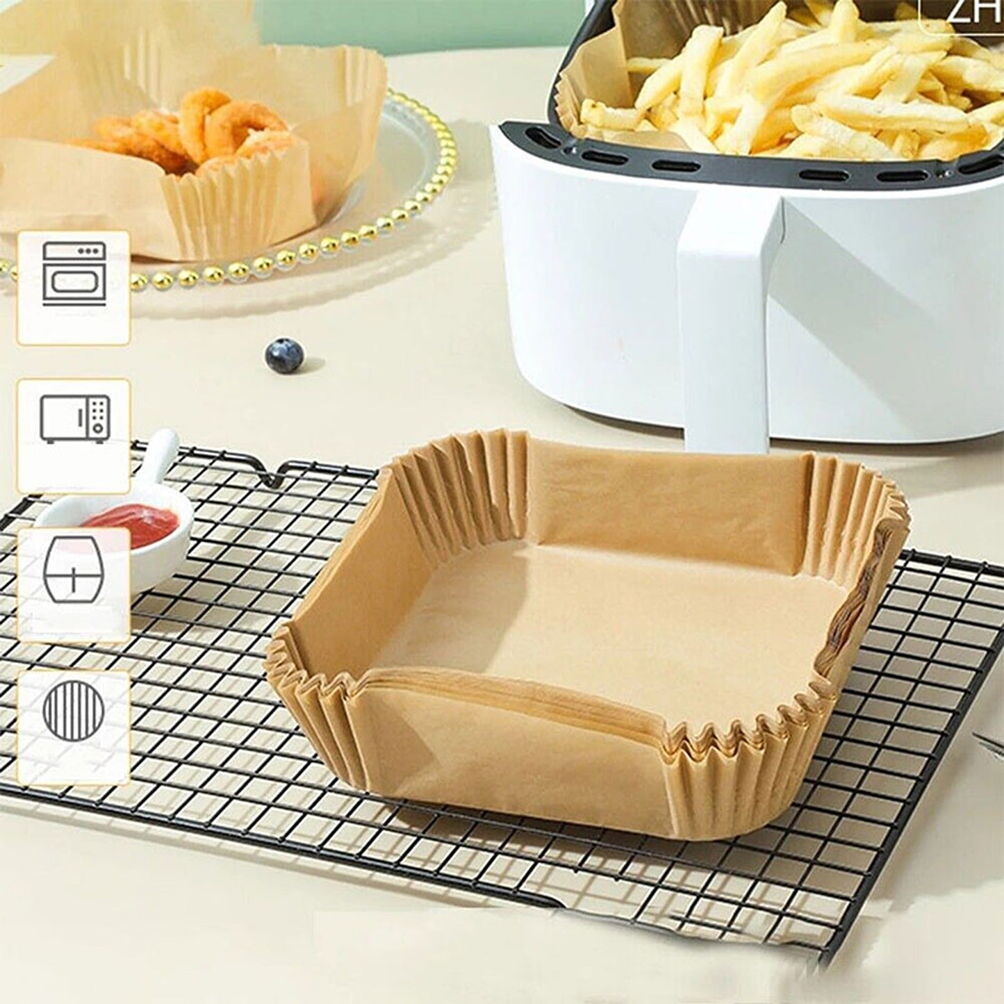 100pcs Non-Stick Air Fryer Disposable Paper Liners for Baking