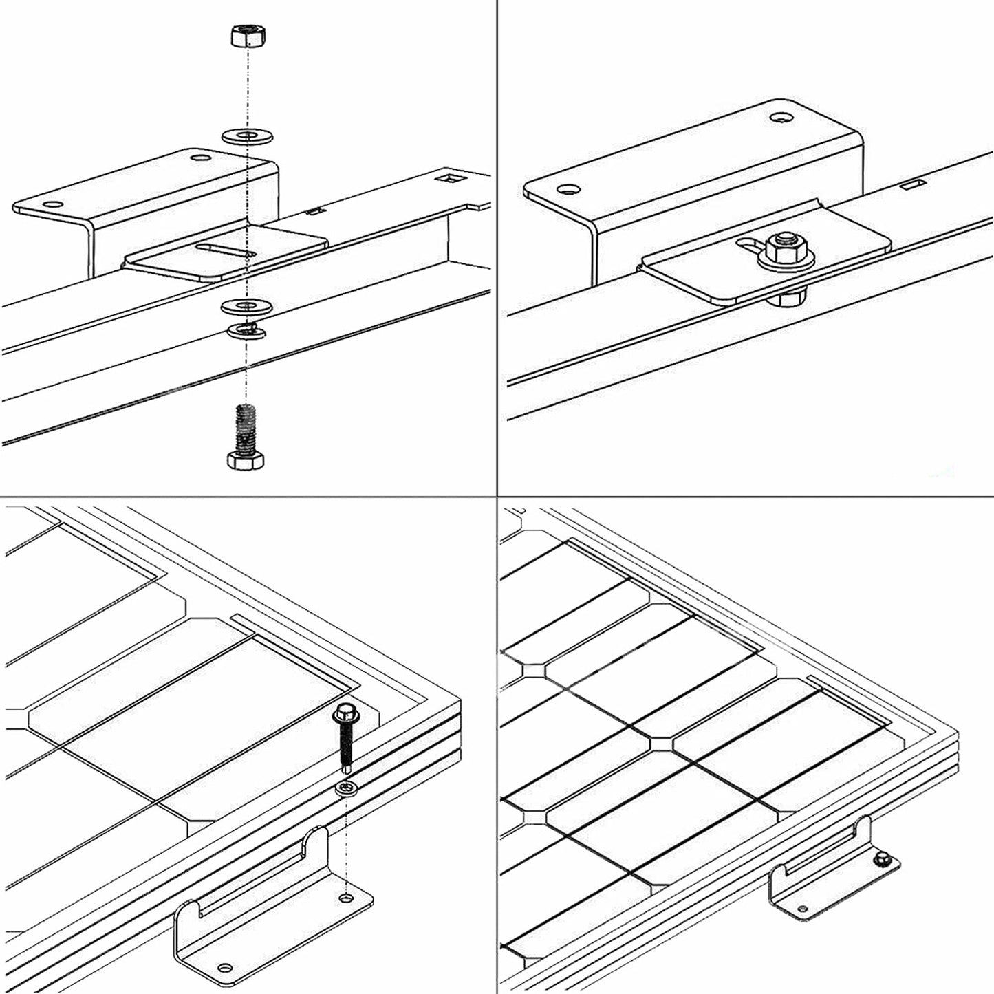 4pcs Roof Wall Solar Panel Mounting Kit Aluminum Z Bracket Set