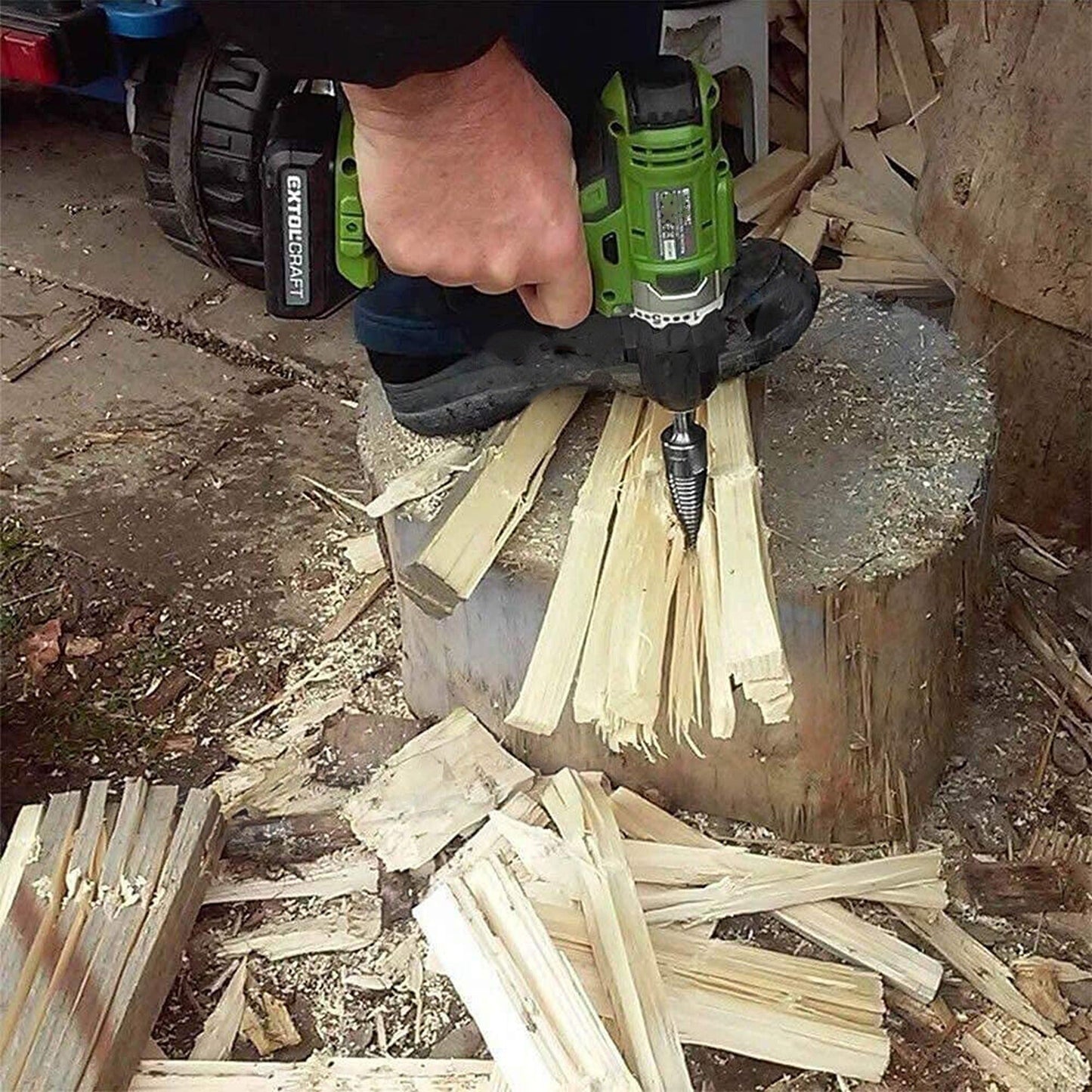 5pcs Wood Splitting Firewood Drill Bit High Speed Twist Splitter Cone