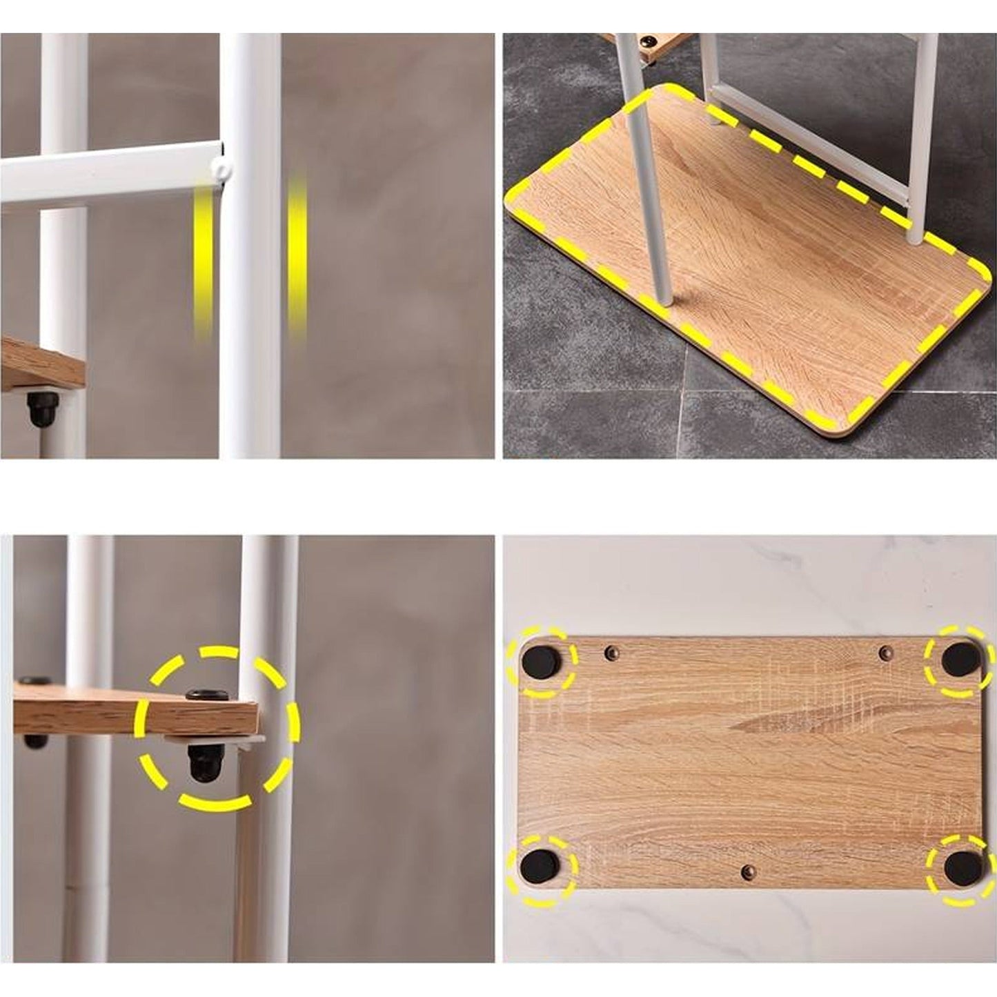 Multi-Tier Wooden Plant Display Rack for Indoor and Outdoor Use