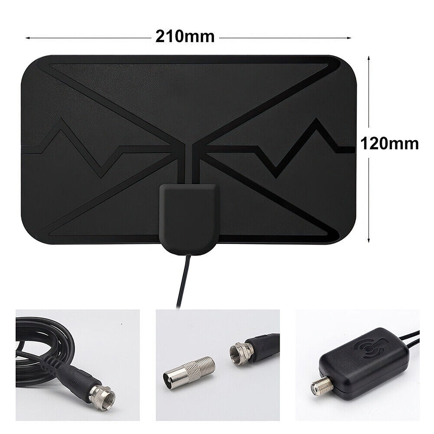 HDTV Indoor Outdoor Digital TV Antenna with 300 Miles Range Signal Booster