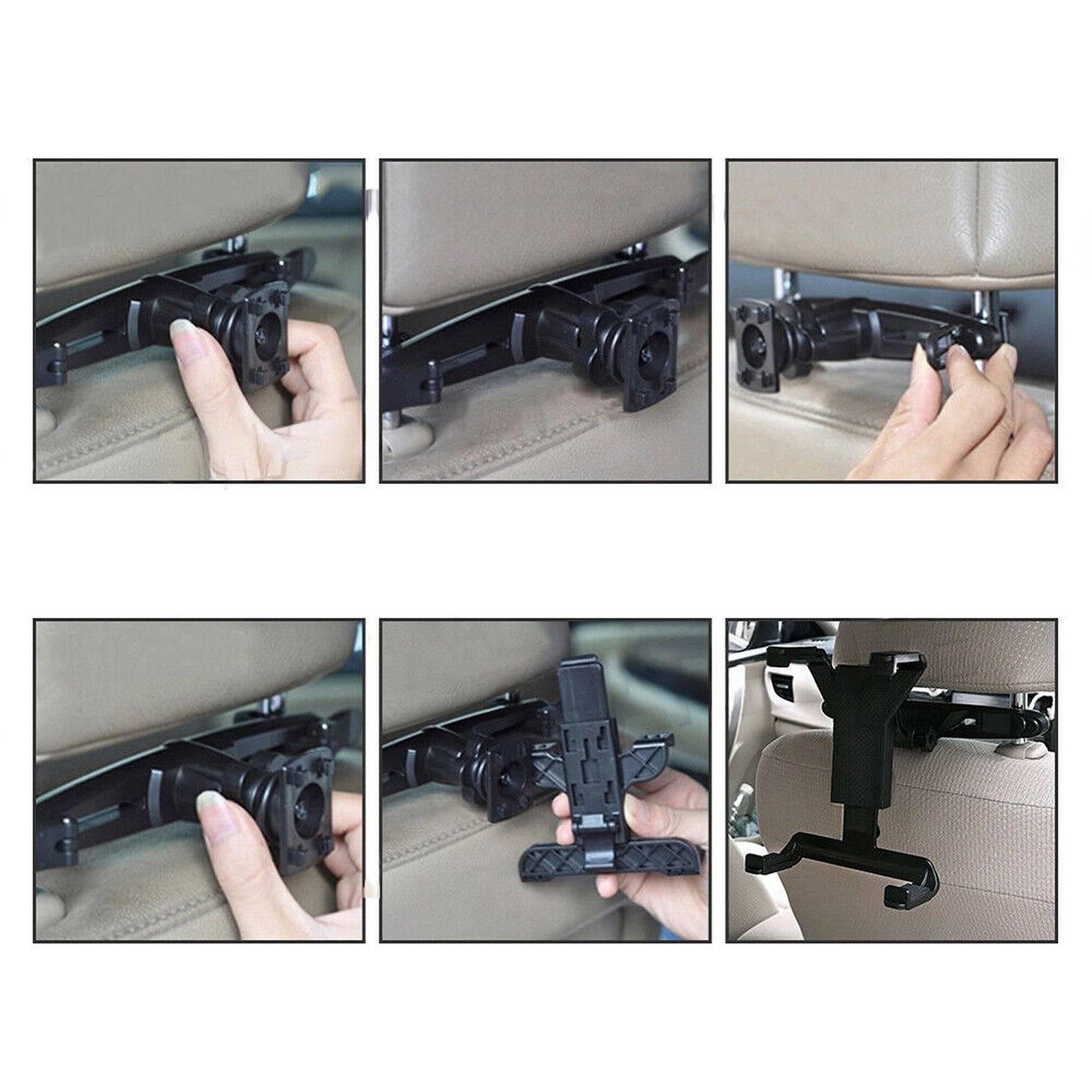 Adjustable Car Seat Headrest Mount for 8 to 12in iPad Samsung Tablet Holder