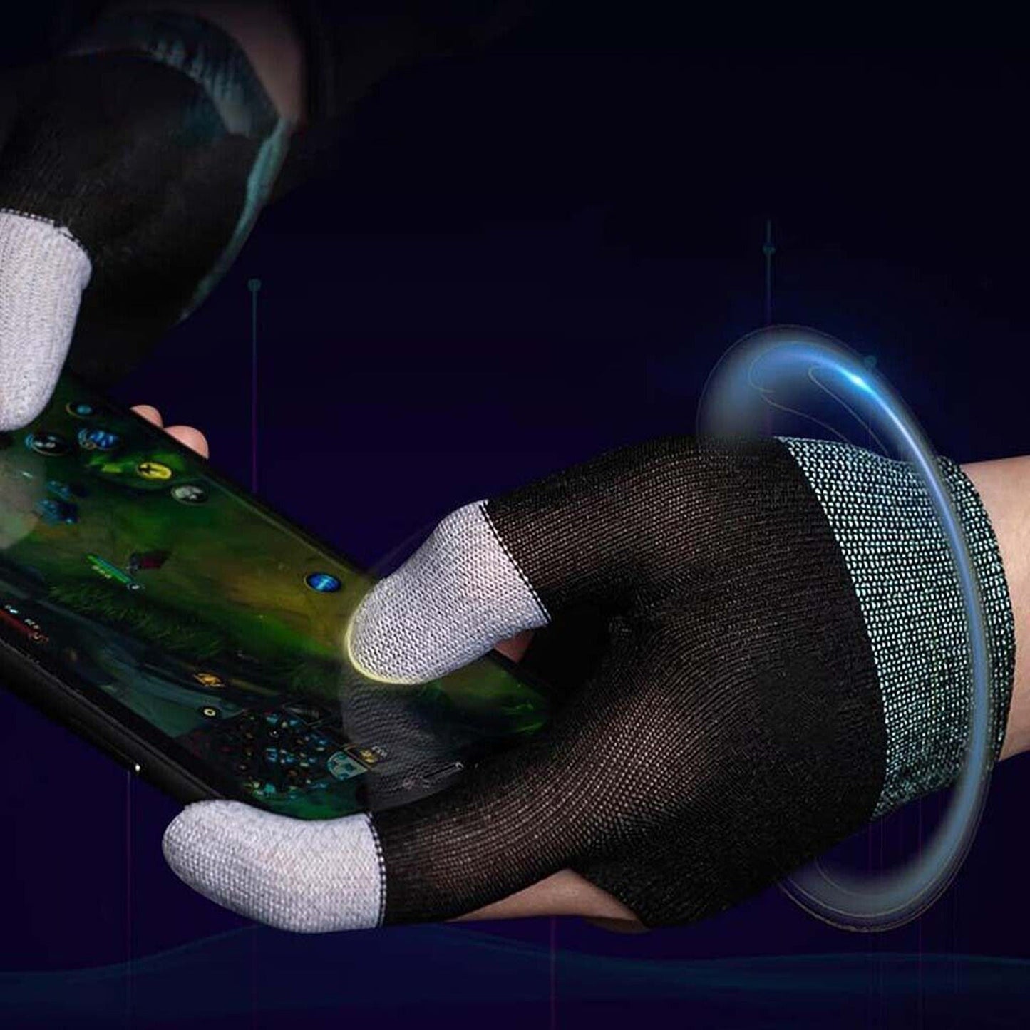 2pcs Sensitive Touch Control Gaming Gloves Breathable Material