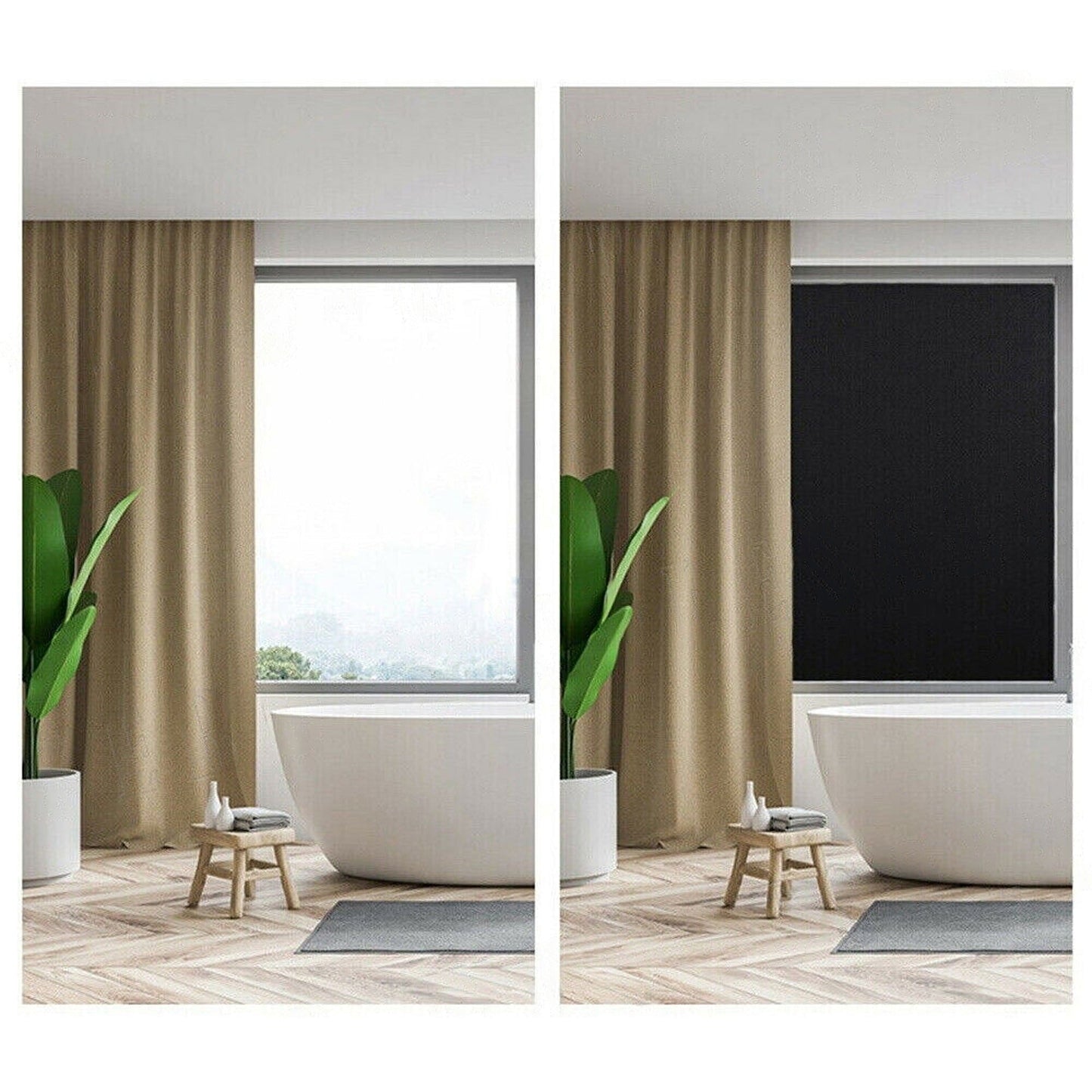Blackout Static Cling Window Glass Film UV Sun Block Privacy Protection