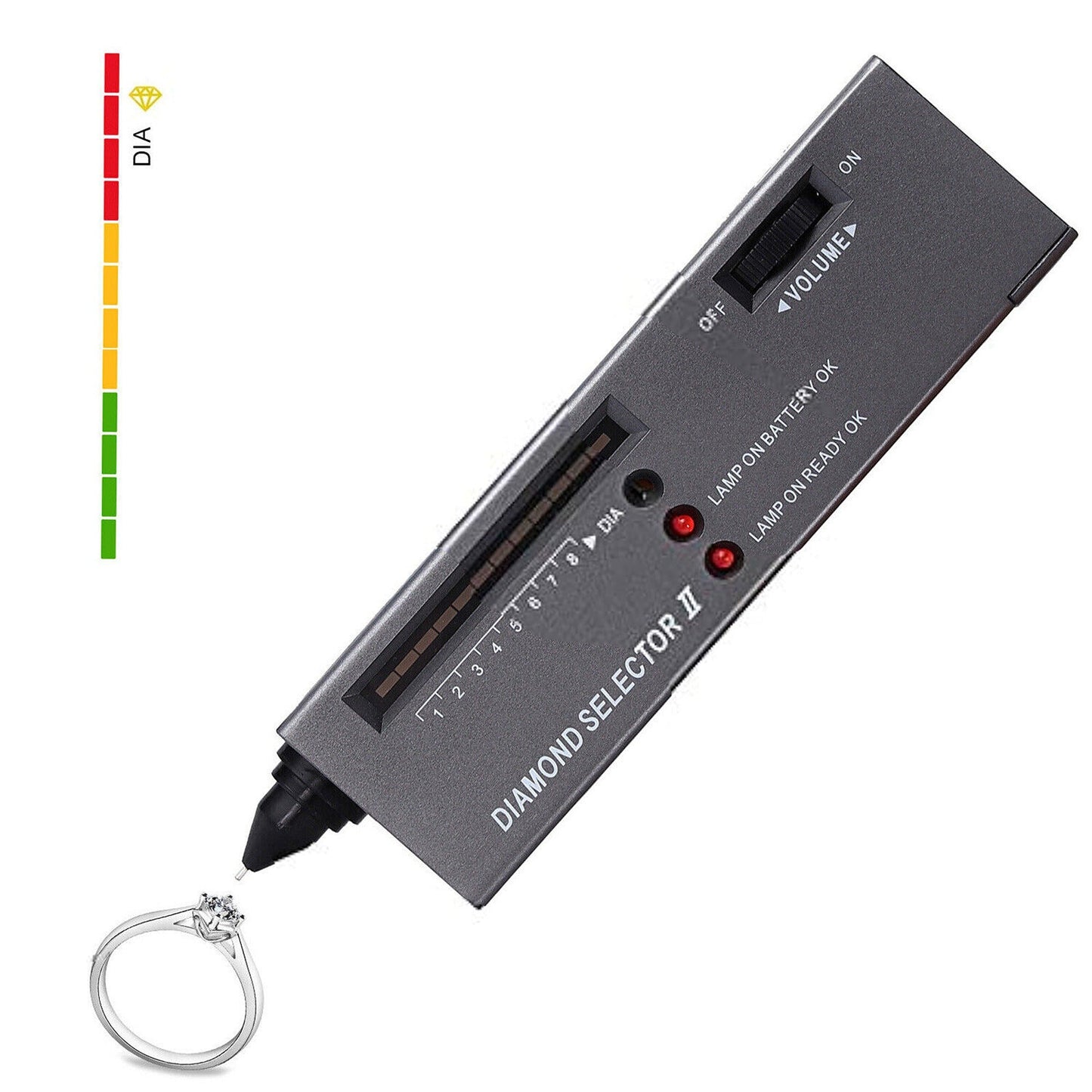 Gemstone Diamond Tester Selector with LED Indicator and Audio Feedback