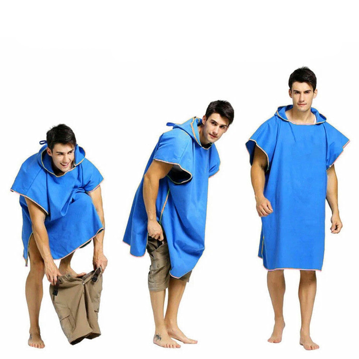 Quick Dry Beach Towel with Hooded Poncho Design for Adults