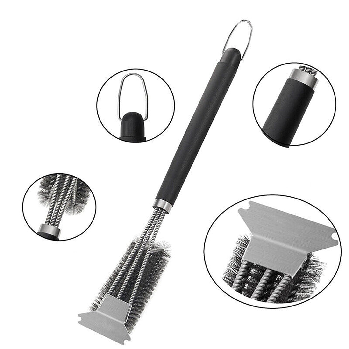 18-Inch Grill Brush with Scraper for Barbecue Cleaning