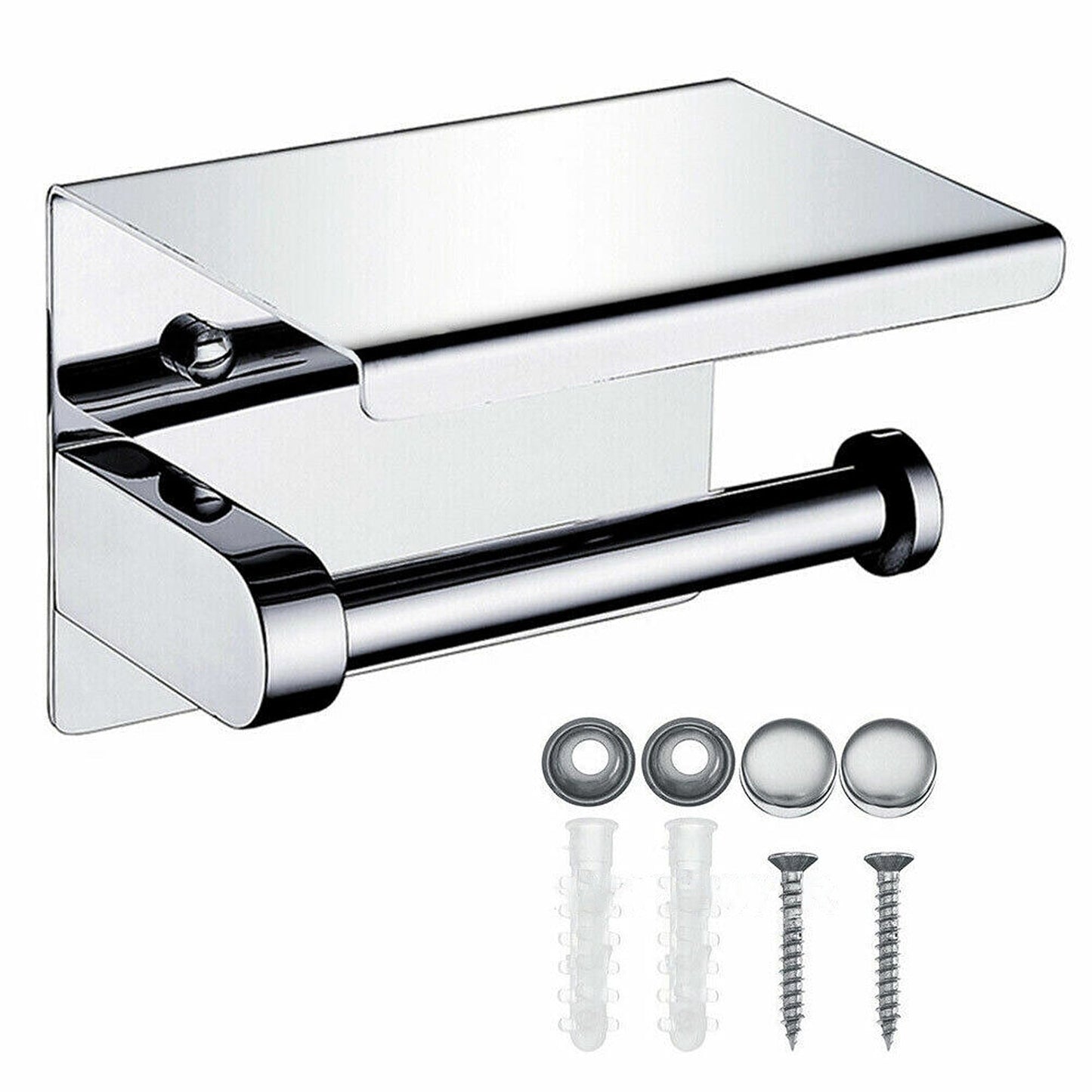 Toilet Paper Roll Holder Stainless Steel Tissue Bath Wall Storage Hooks