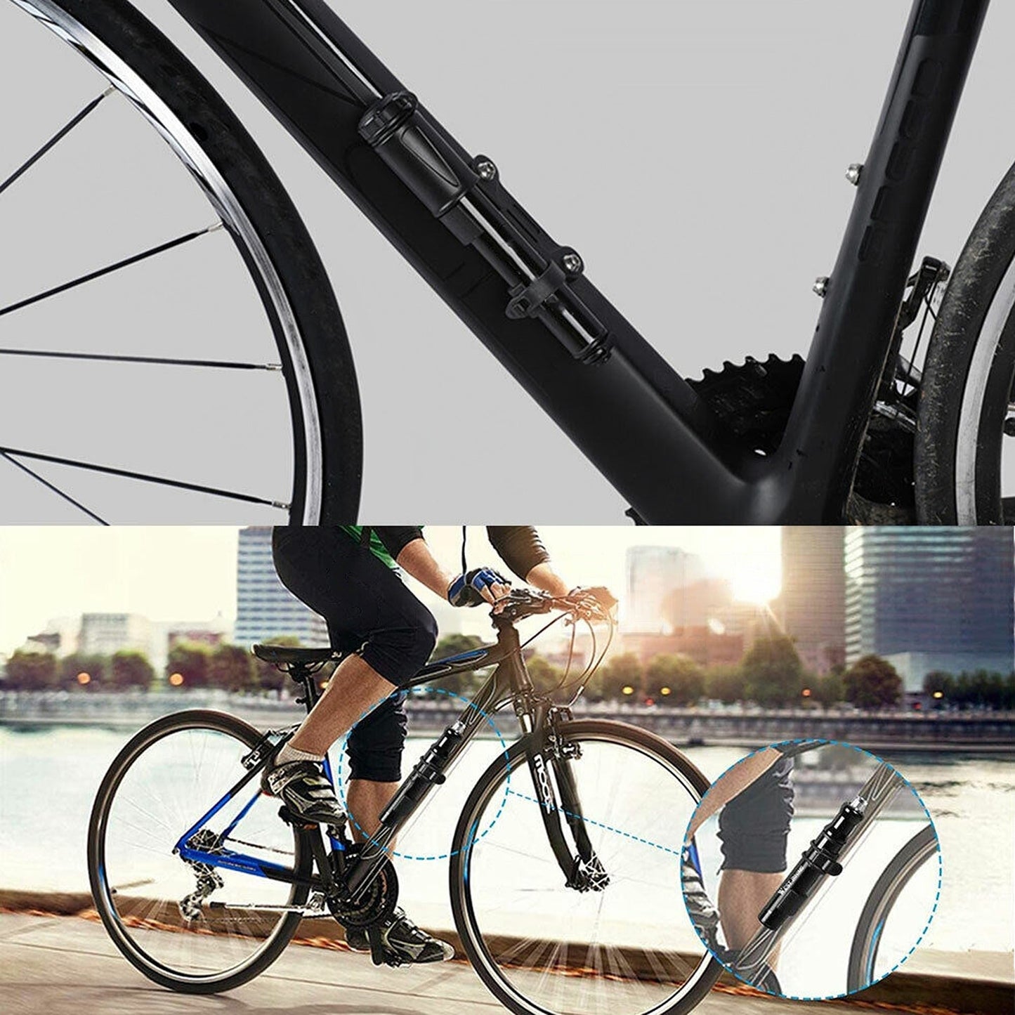 Mini Portable Bicycle Air Pump Aluminium Hand Inflator for Tyre
