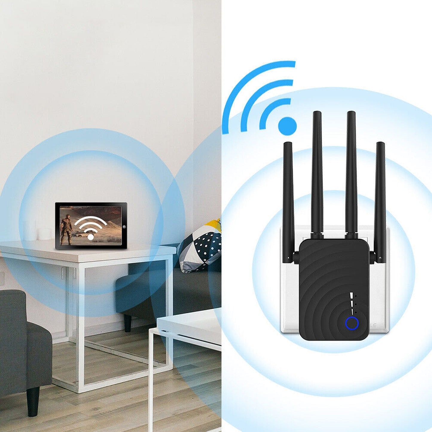 Long-Range WiFi Booster with Antenna Wireless Router Repeater