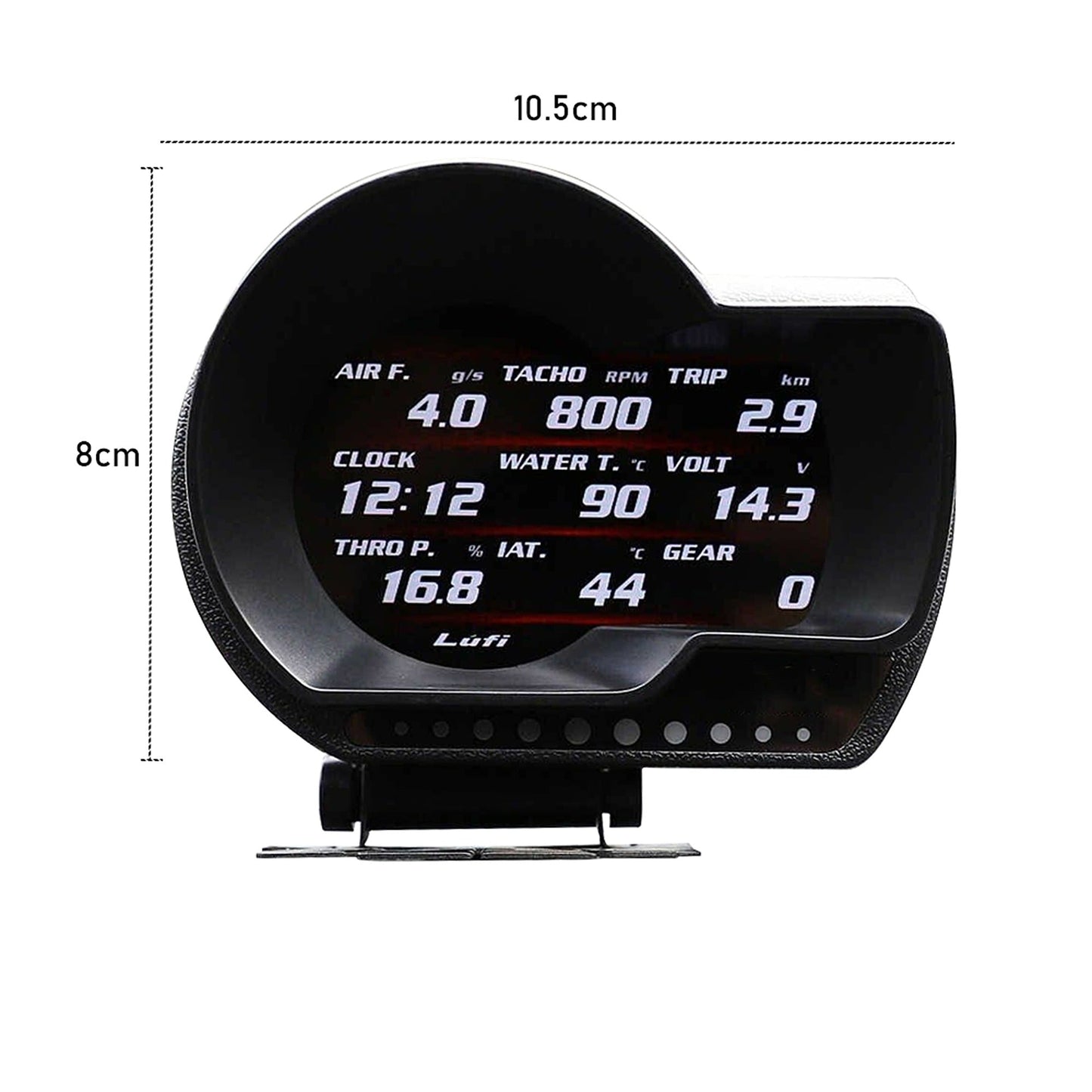 Lufi XF2 Multi-Functional OBD2 Gauge with Boost Water Oil Temp and Scanner