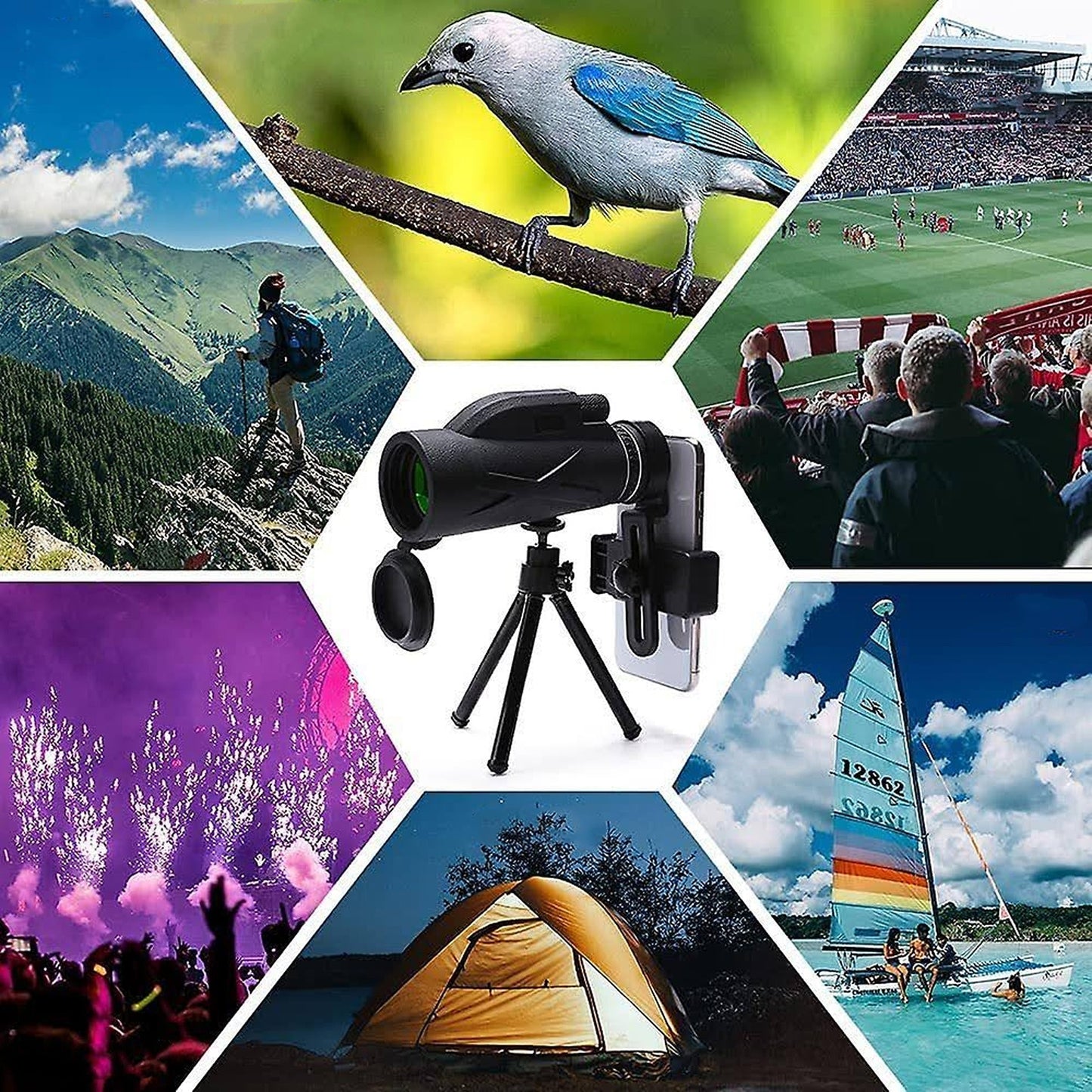 HD Night Vision Binoculars Telescope with Starscope Phone Camera Zoom and Tripod