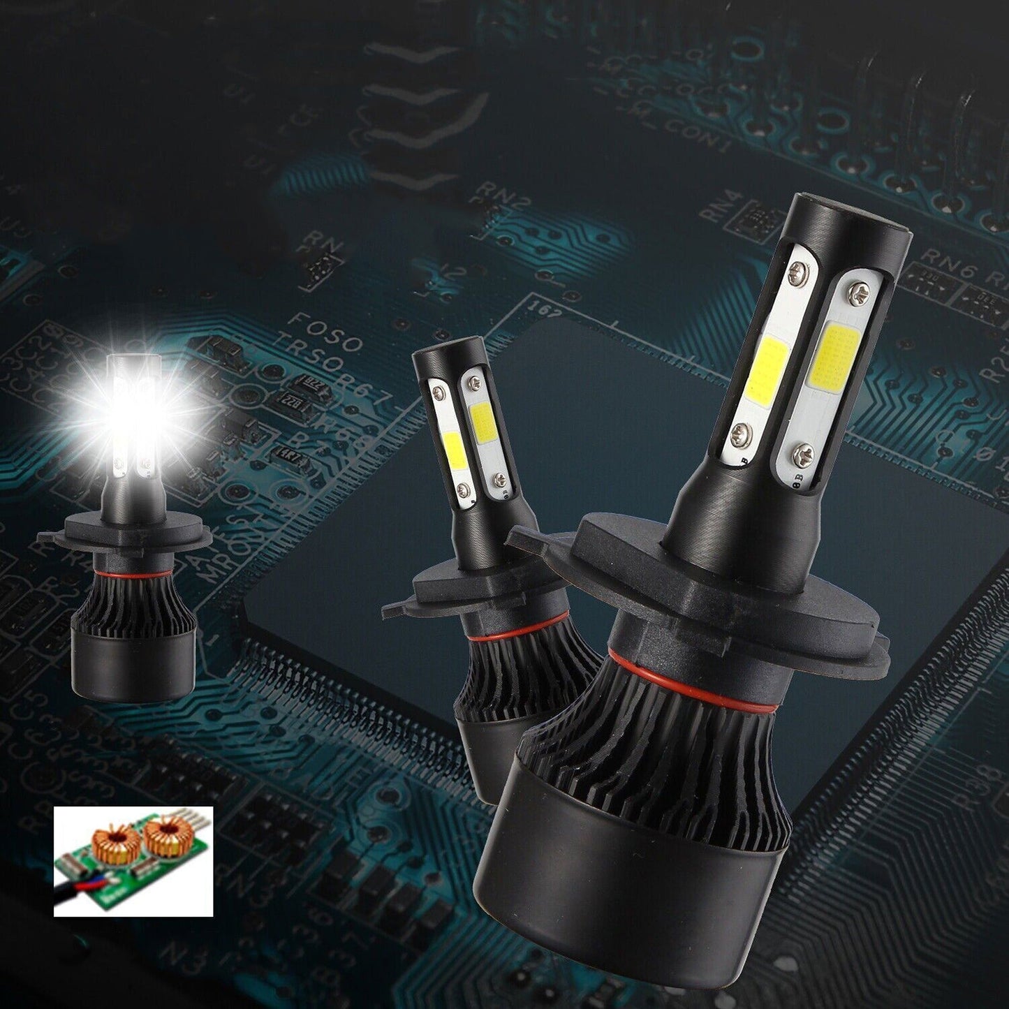 H4 9003 LED Headlight Kit High Low Beam Upgrade Lamp Bulbs 2000W 300000LM
