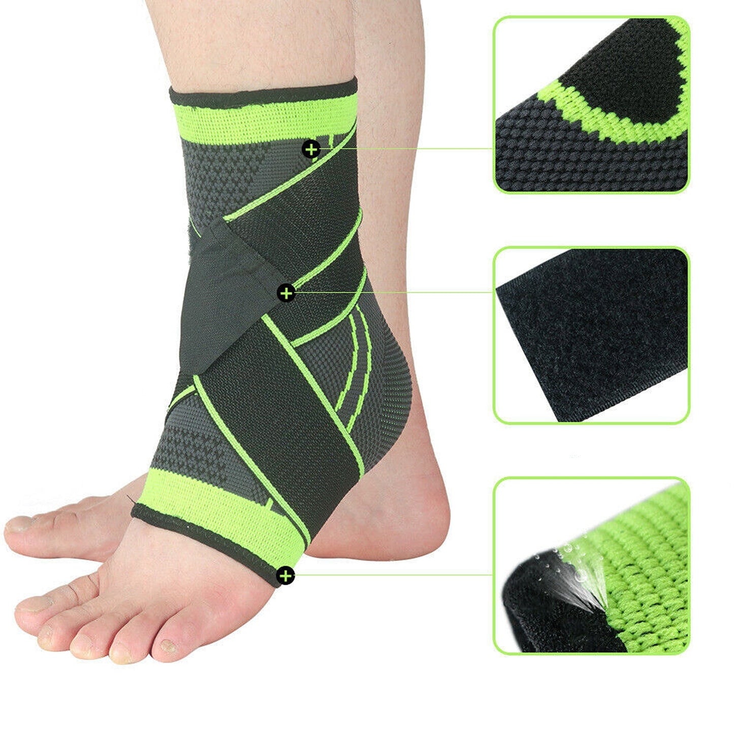 Heel Ankle Support Brace Adjustable Compression Foot Protector Strap