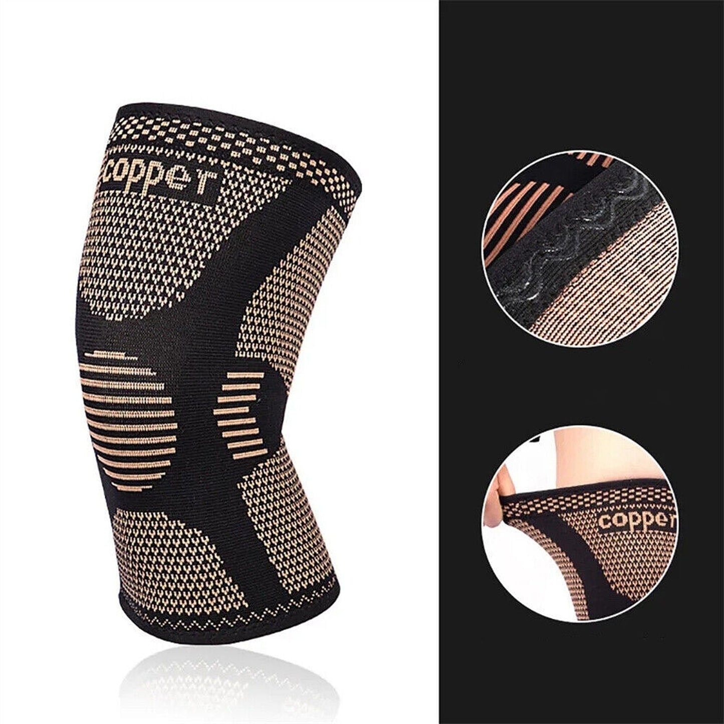 Copper Compression Sleeve for Knee Pain Relief in Sports