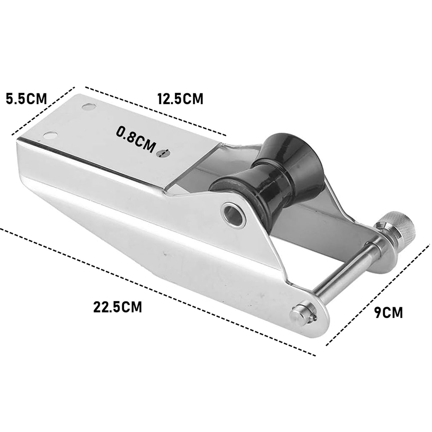 Bow Anchor Roller for Boats Stainless Steel with Spring-Loaded Pin