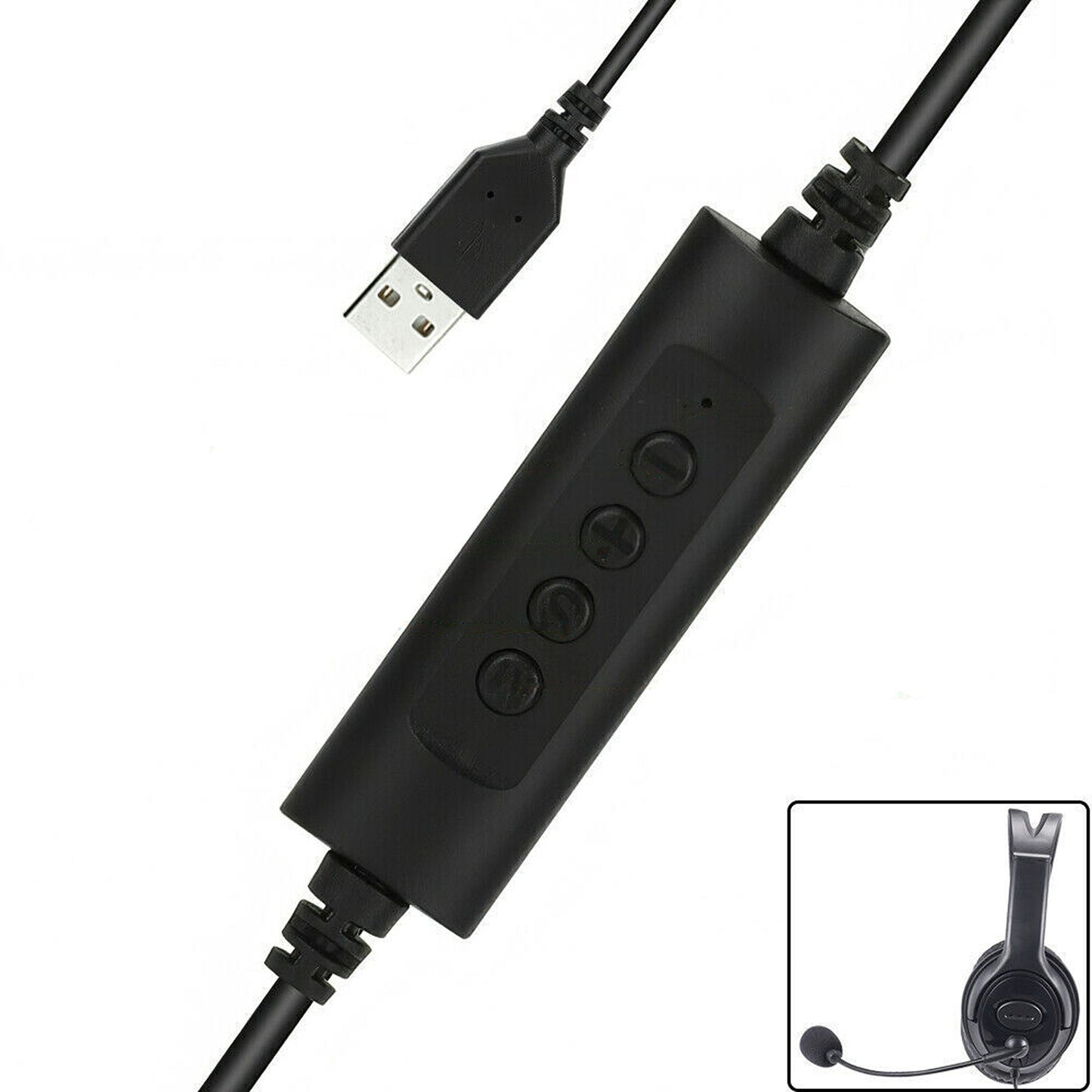 USB Wired Headset with Noise Cancelling Microphone for PC and Laptop