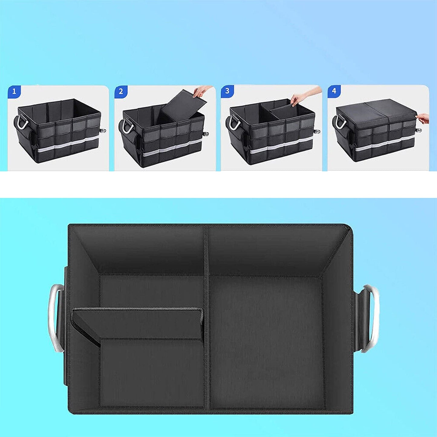 Car Trunk Storage Box Collapsible Boot Organiser With Pockets