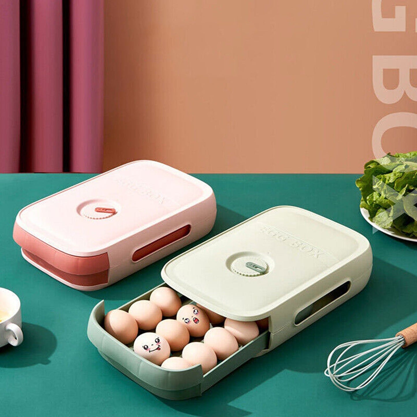 Egg Storage Drawer Type Tray Fruit and Food Kitchen Container