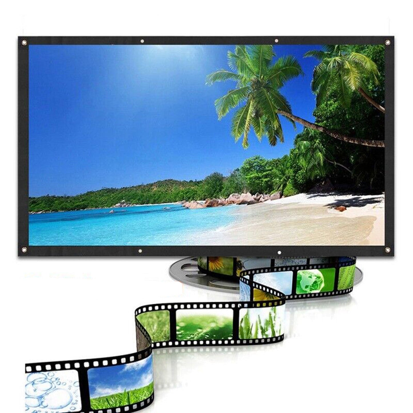 16:9 Foldable Projector Screen for Outdoor Movies and Home Cinema 3D Ready