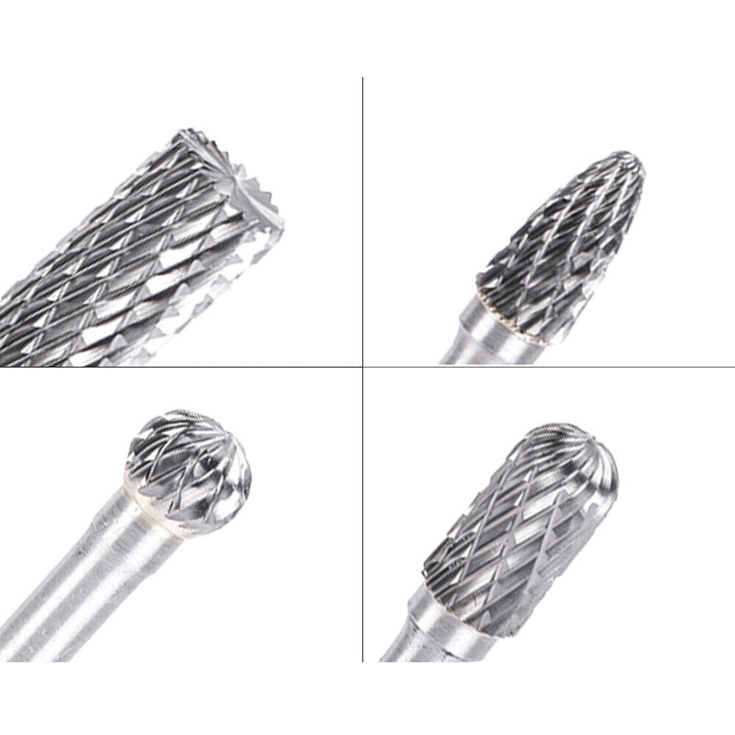 Carbide Tungsten Die Grinder Burr Set 8-Piece Rotary Tools for Metal Shaping