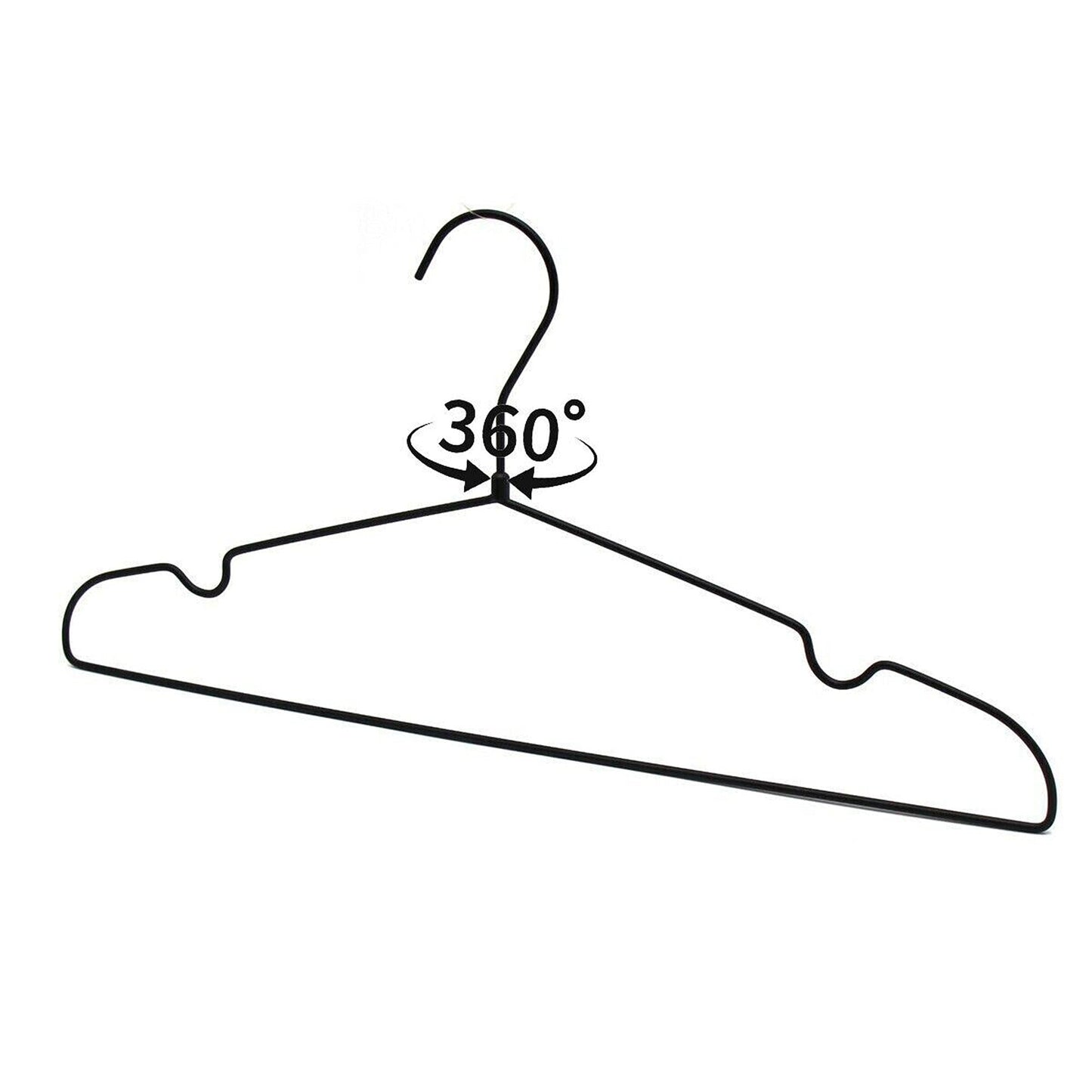 30pcs Heavy Duty Black Metal Wire Clothes Hangers for Suits and Coats