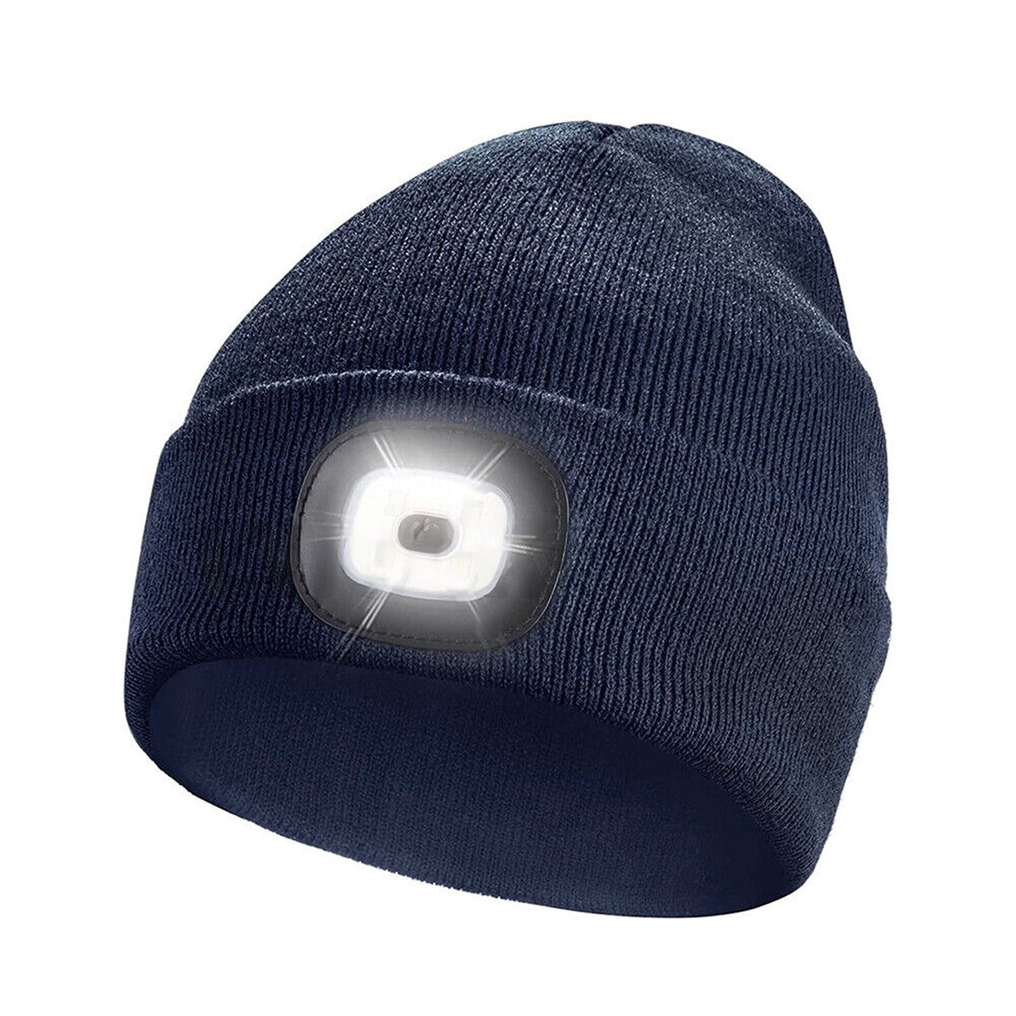 USB Rechargeable Men Women Warm LED Light Knitted Beanie Hat