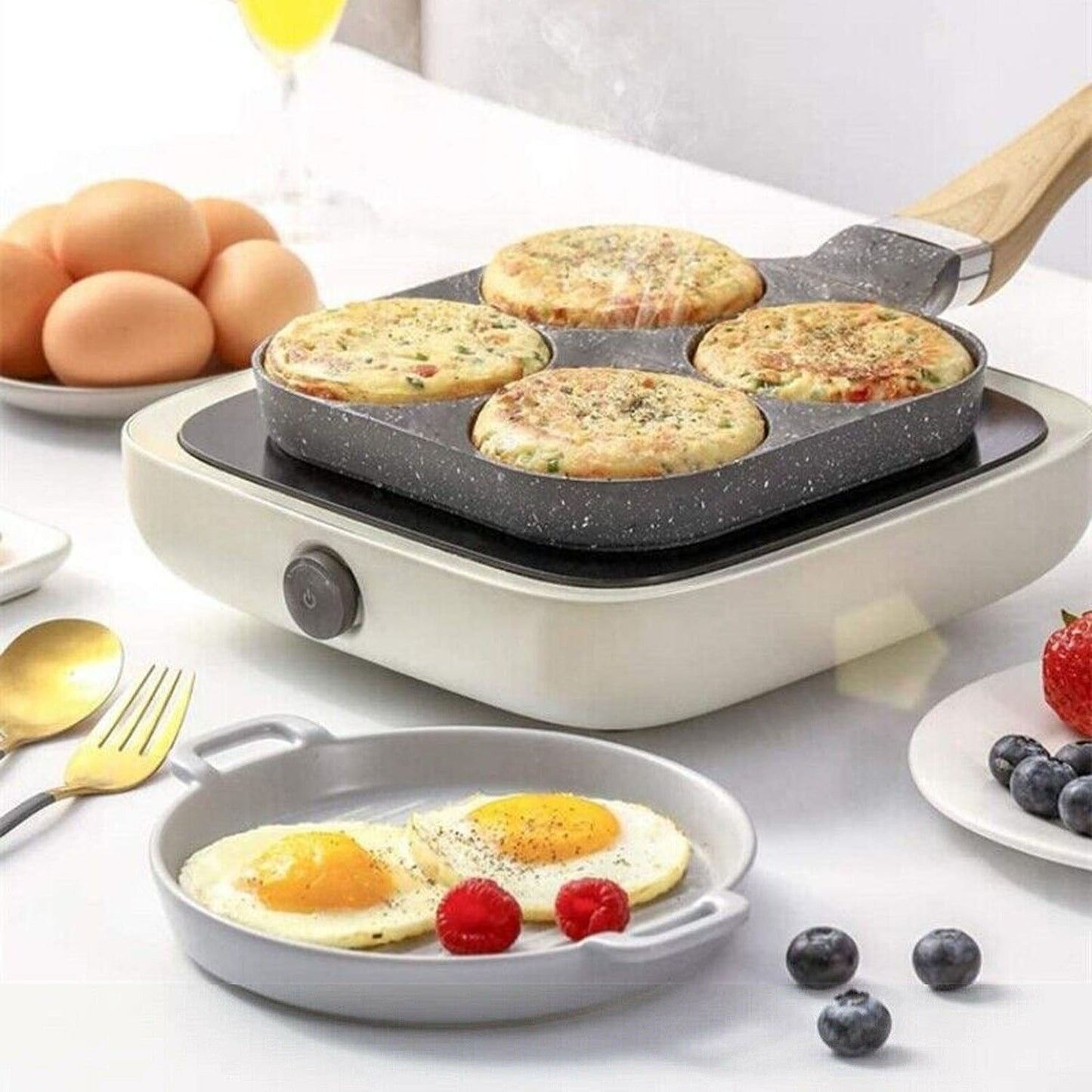 Non-Stick 4 Cup Breakfast Egg Pancake Cooking Pan